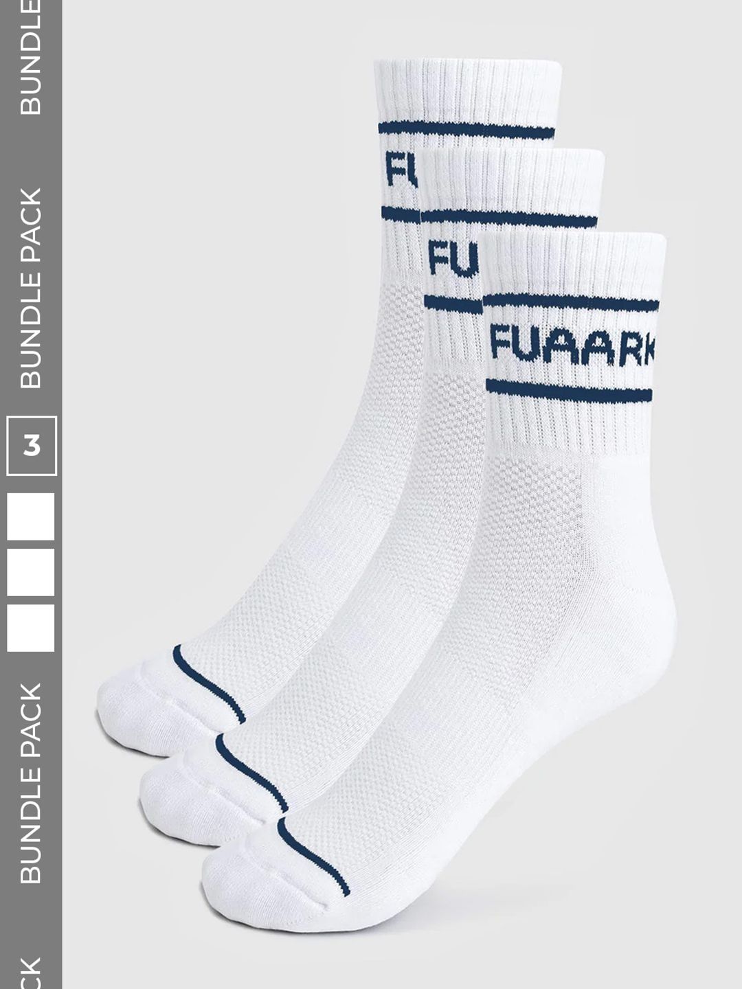 FUAARK Men Pack of 3 Cotton Blend Patterned Above Ankle Socks
