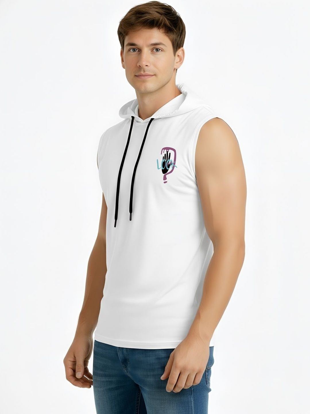 TEEFOX Men Printed Hooded T-shirt