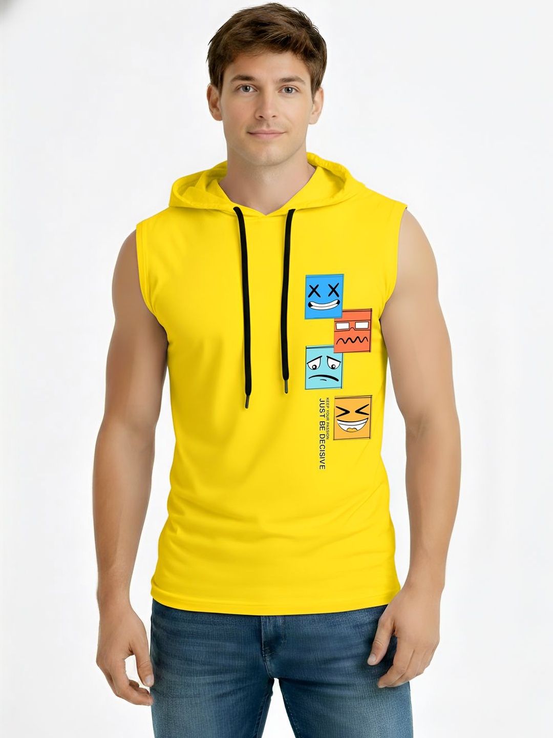 TEEFOX Men Printed Hooded T-shirt