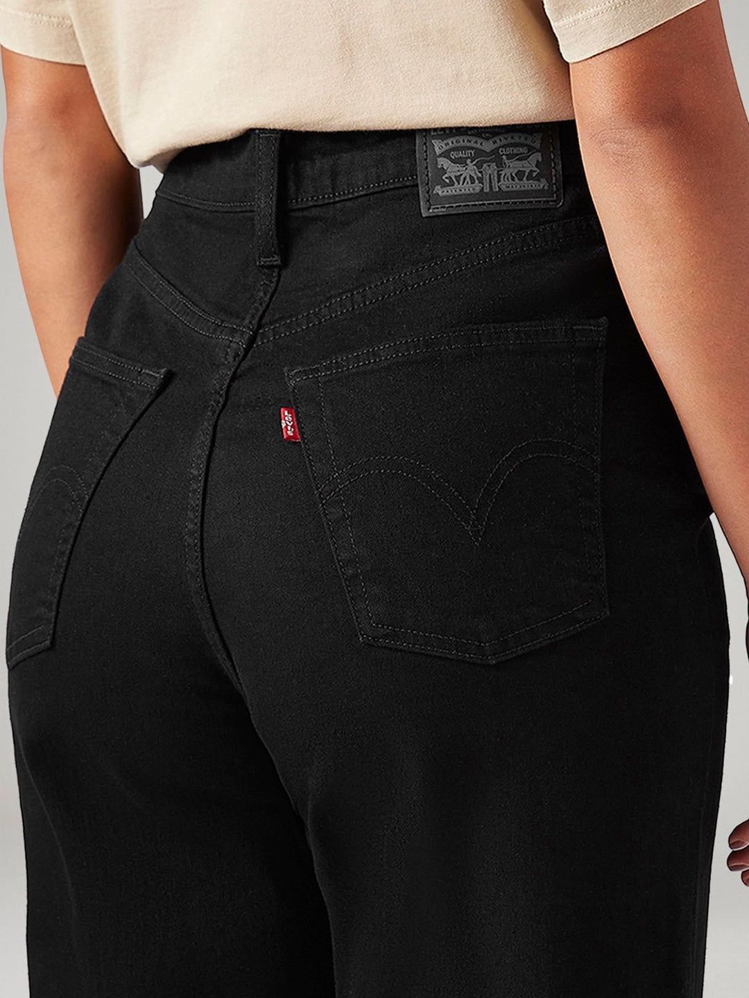Black Loose Fit High Rise Jeans