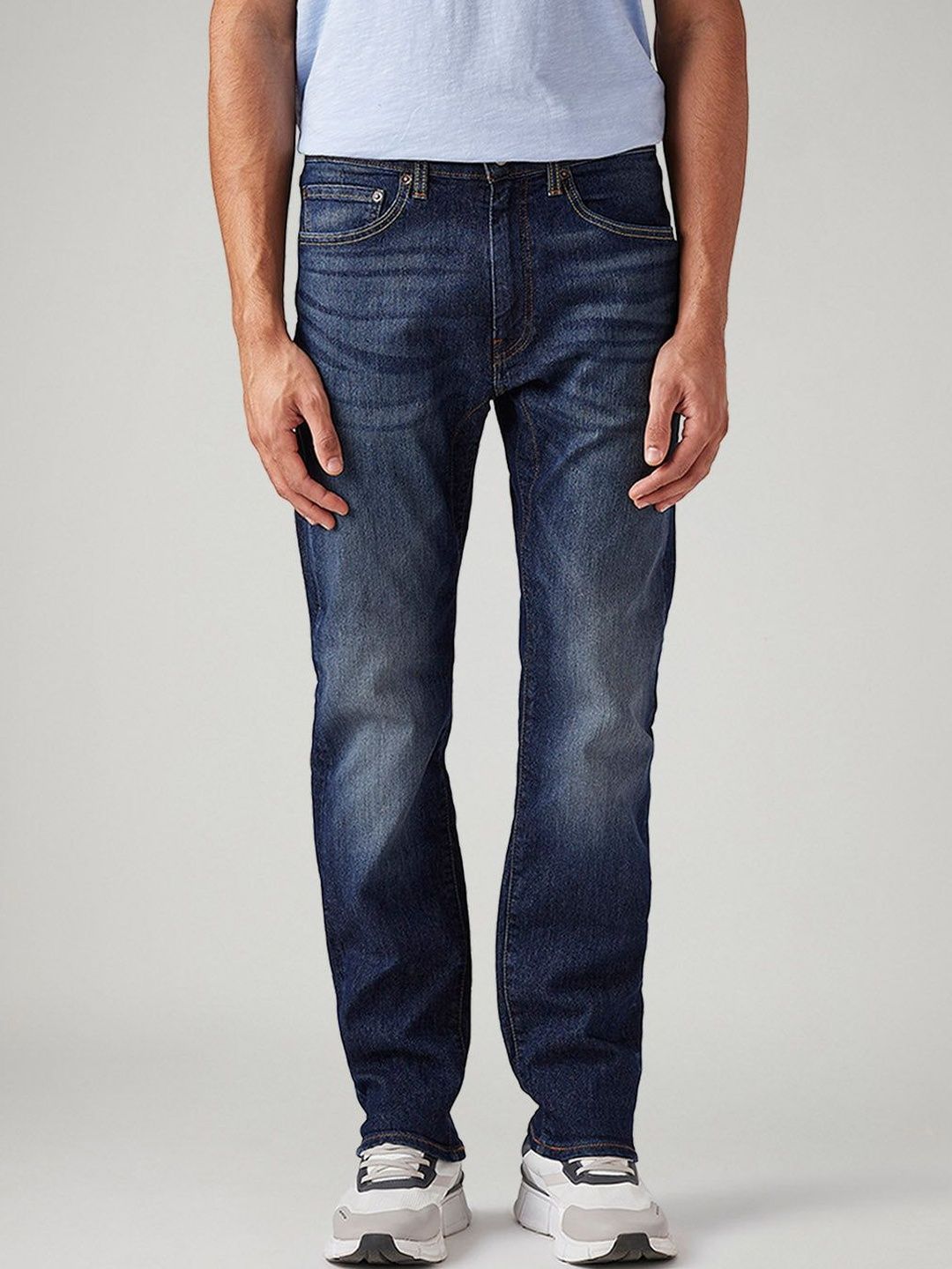 Levis Levis Men's 505 Dark Blue Straight Fit Mid Rise Commuter Jeans