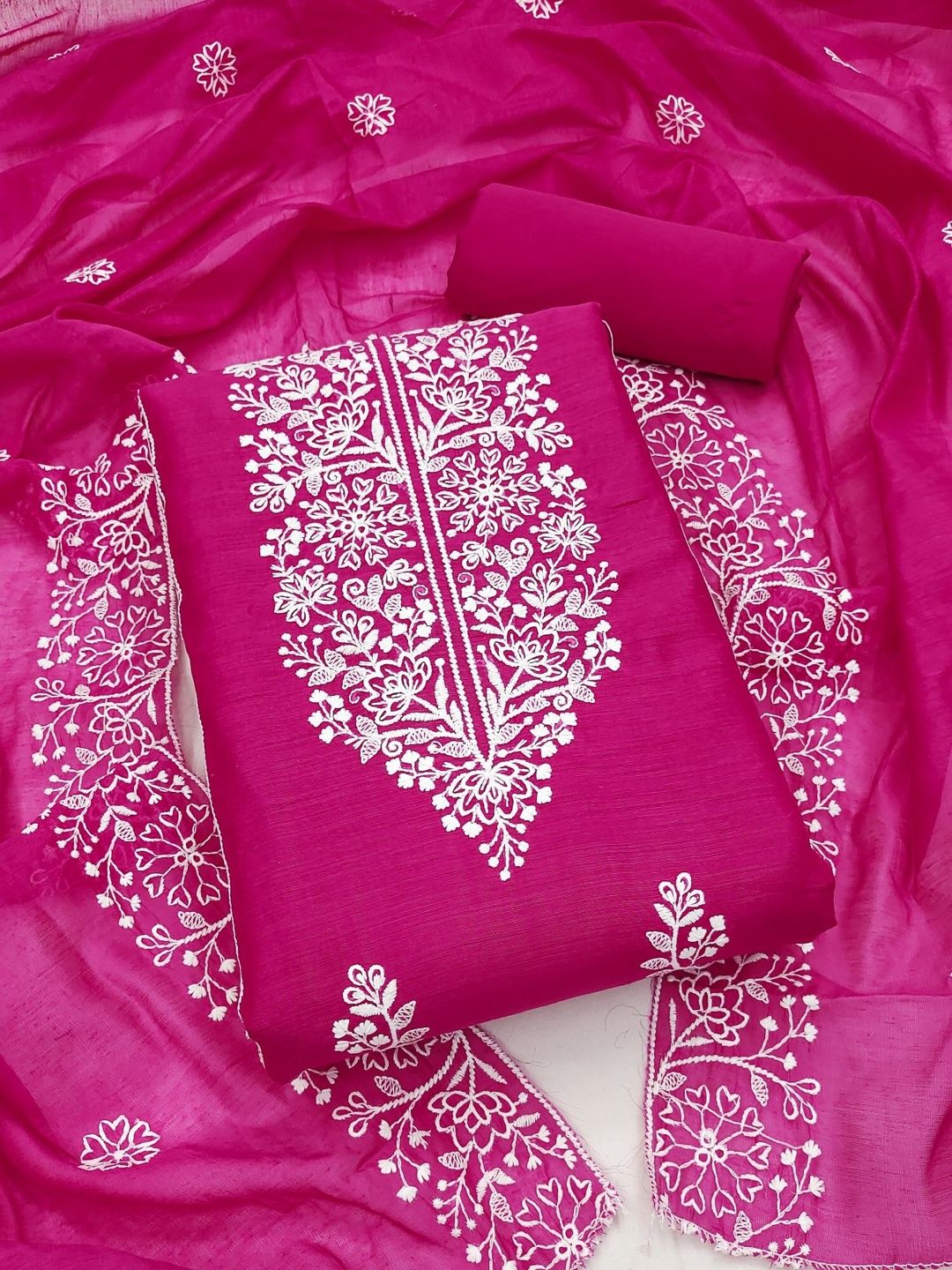 Dhaaga Ghar Embroidered Pure Cotton Unstitched Dress Material