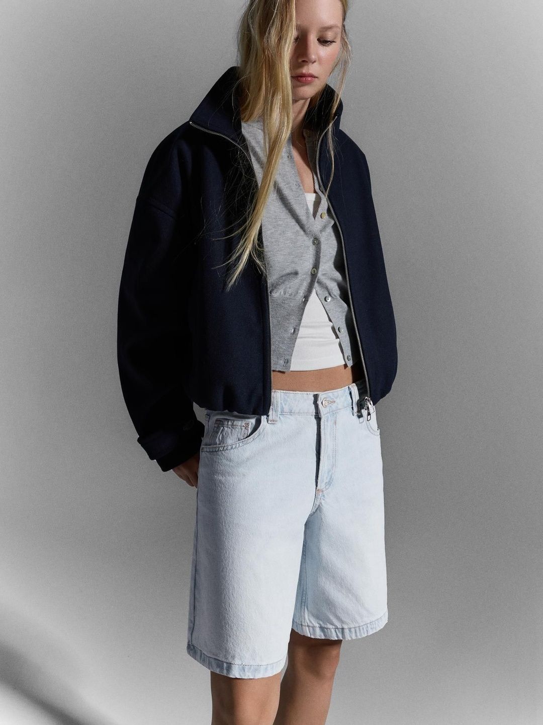 Baggy denim shorts