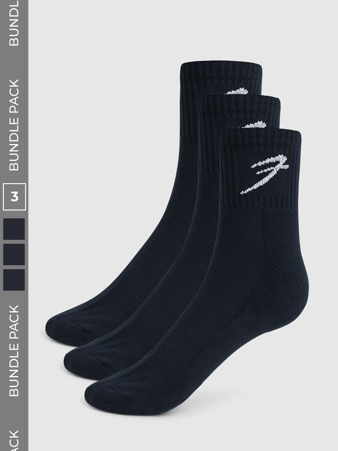 FUAARK Men Pack of 3 Cotton Blend Calf Length Socks