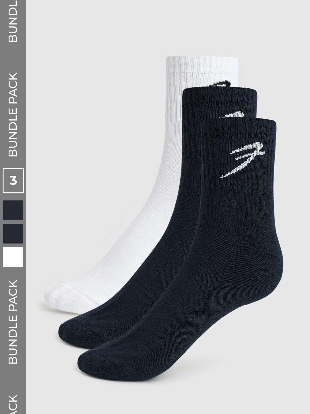 FUAARK Men Pack of 3 Cotton Blend Above Ankle Socks