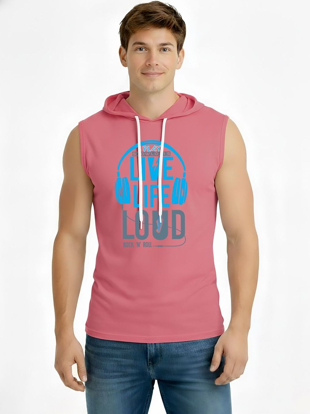 TEEFOX Men Printed Hooded T-shirt