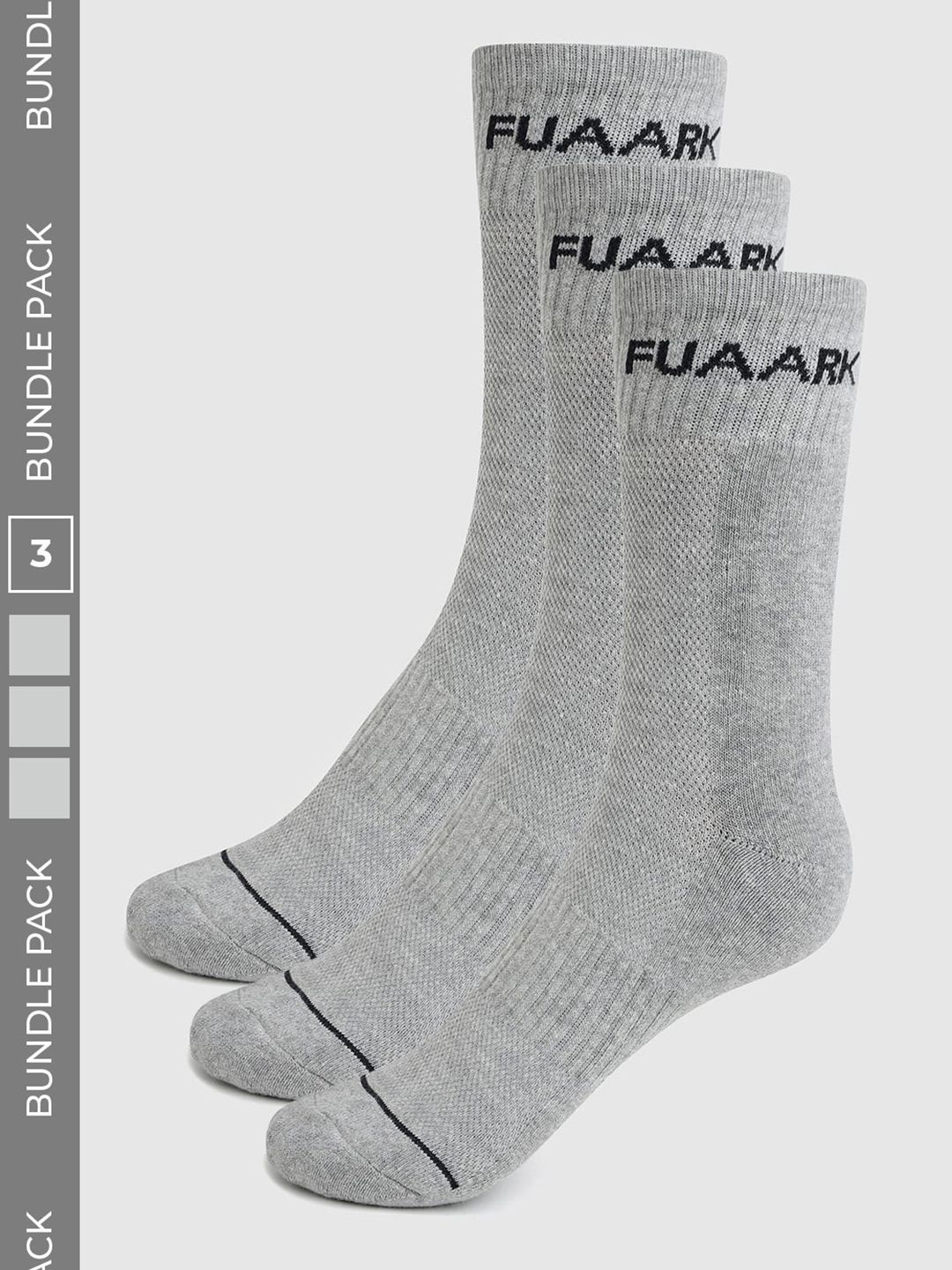 FUAARK Men Pack of 3 Cotton Blend Calf Length Socks