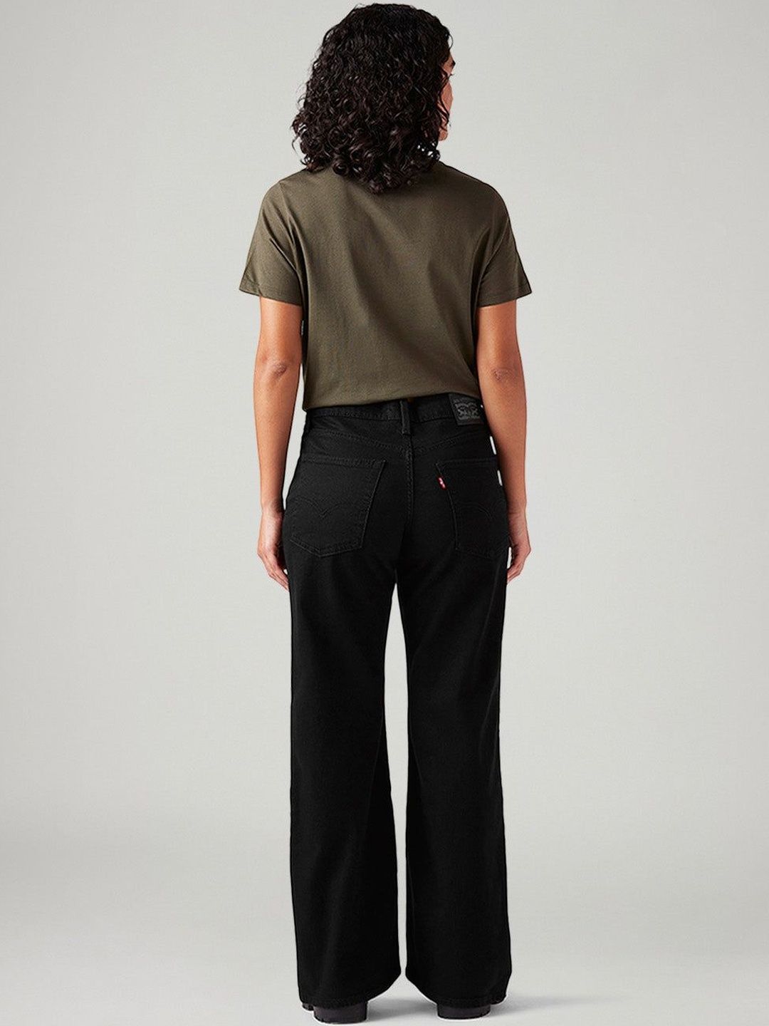Black Loose Bootcut Fit Mid Rise Jeans
