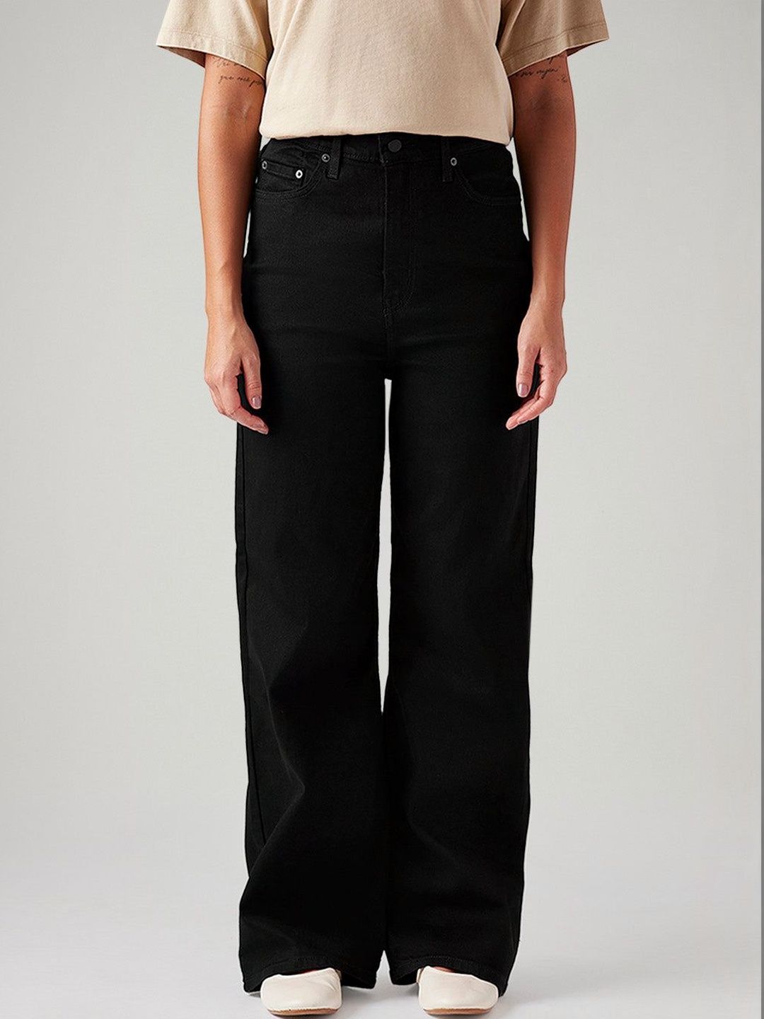 Black Loose Fit High Rise Jeans
