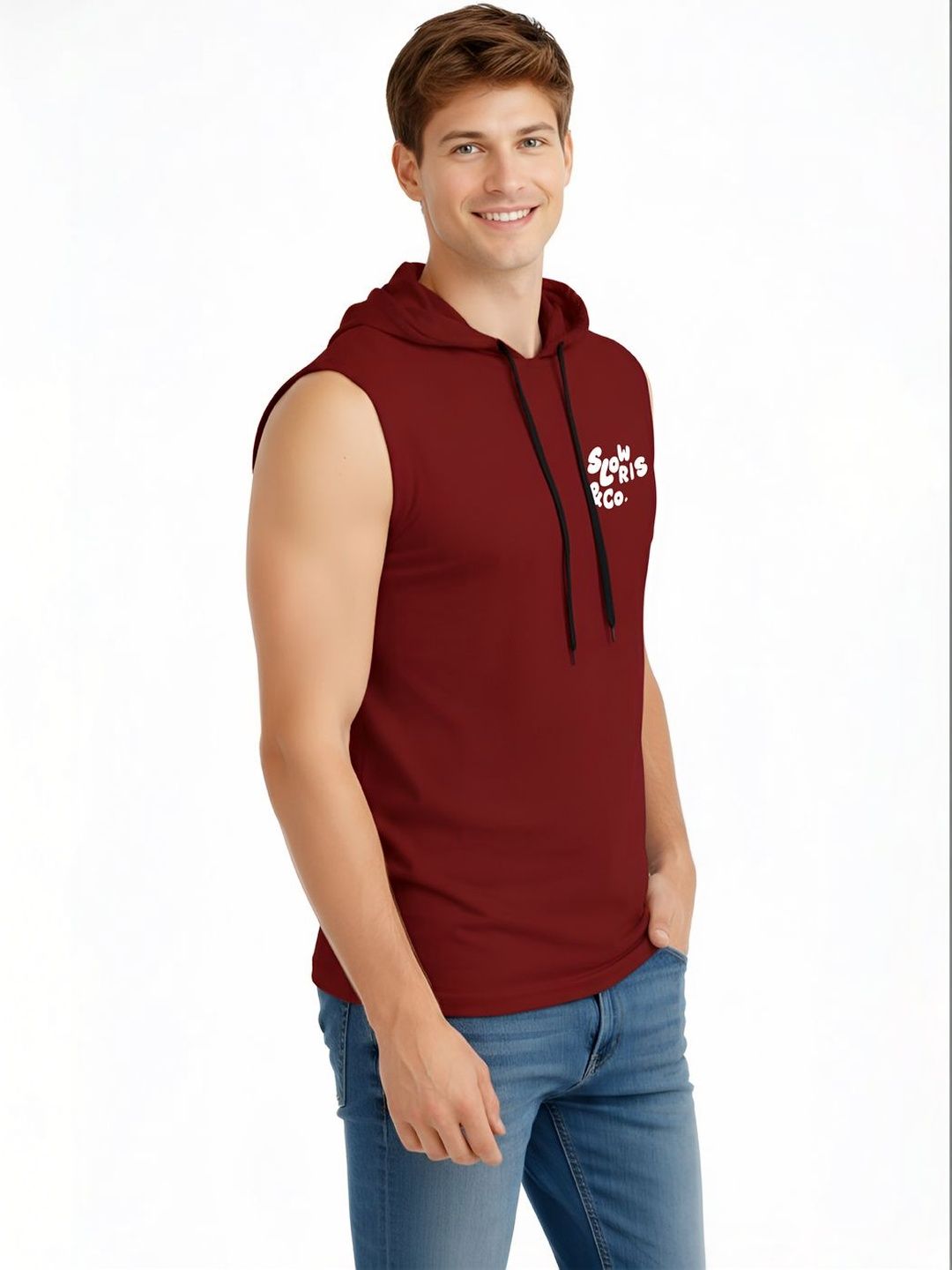 TEEFOX Men Printed Hooded T-shirt