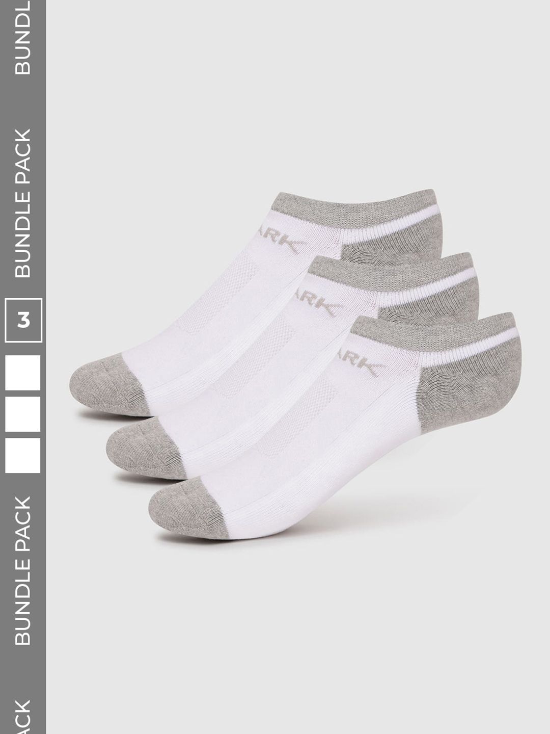 FUAARK Men Pack of 3 Cotton Blend Colourblocked Shoe Liners Socks