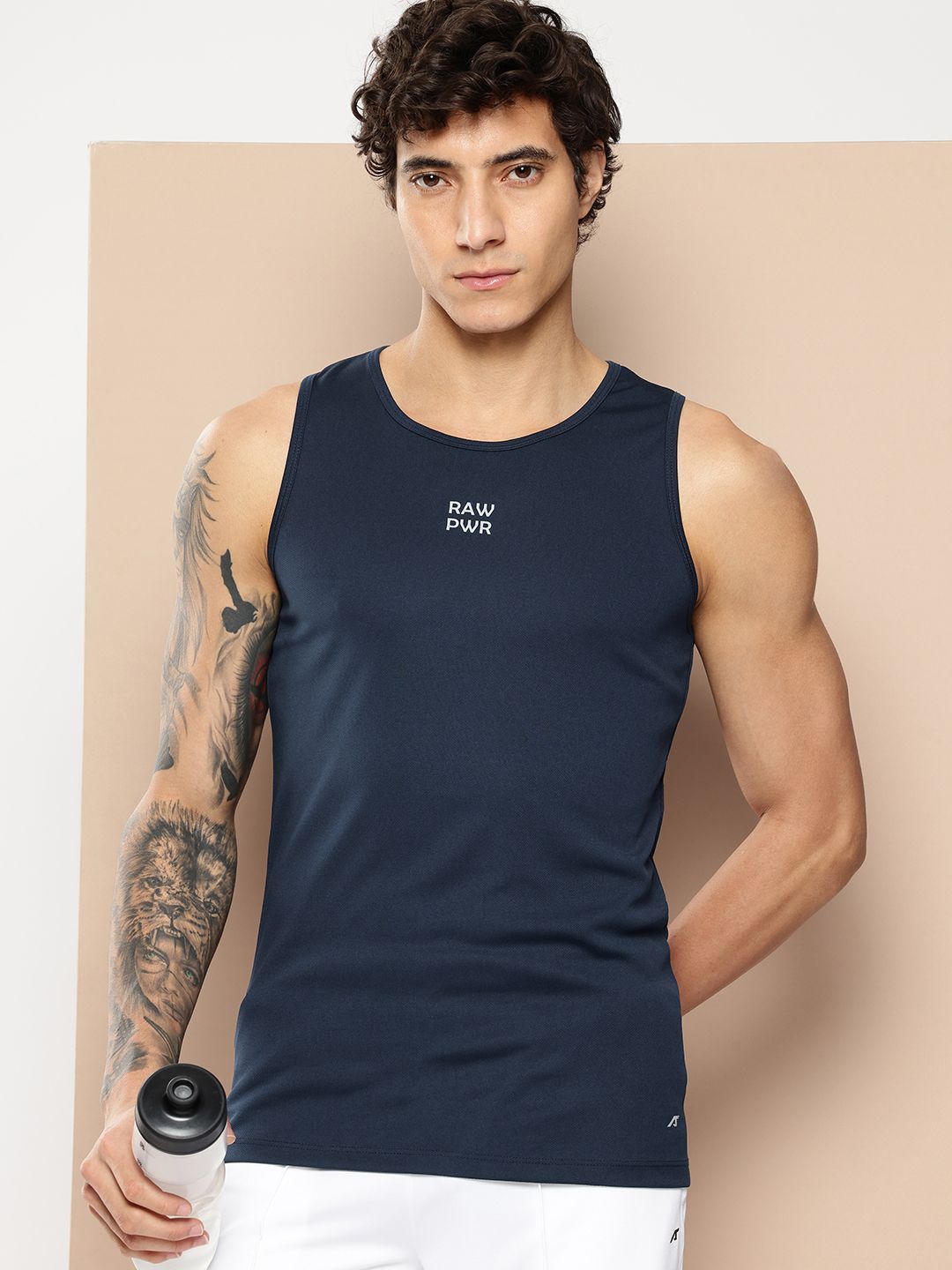 Alcis Slim Fit Typography Printed DryTech+ T-shirt