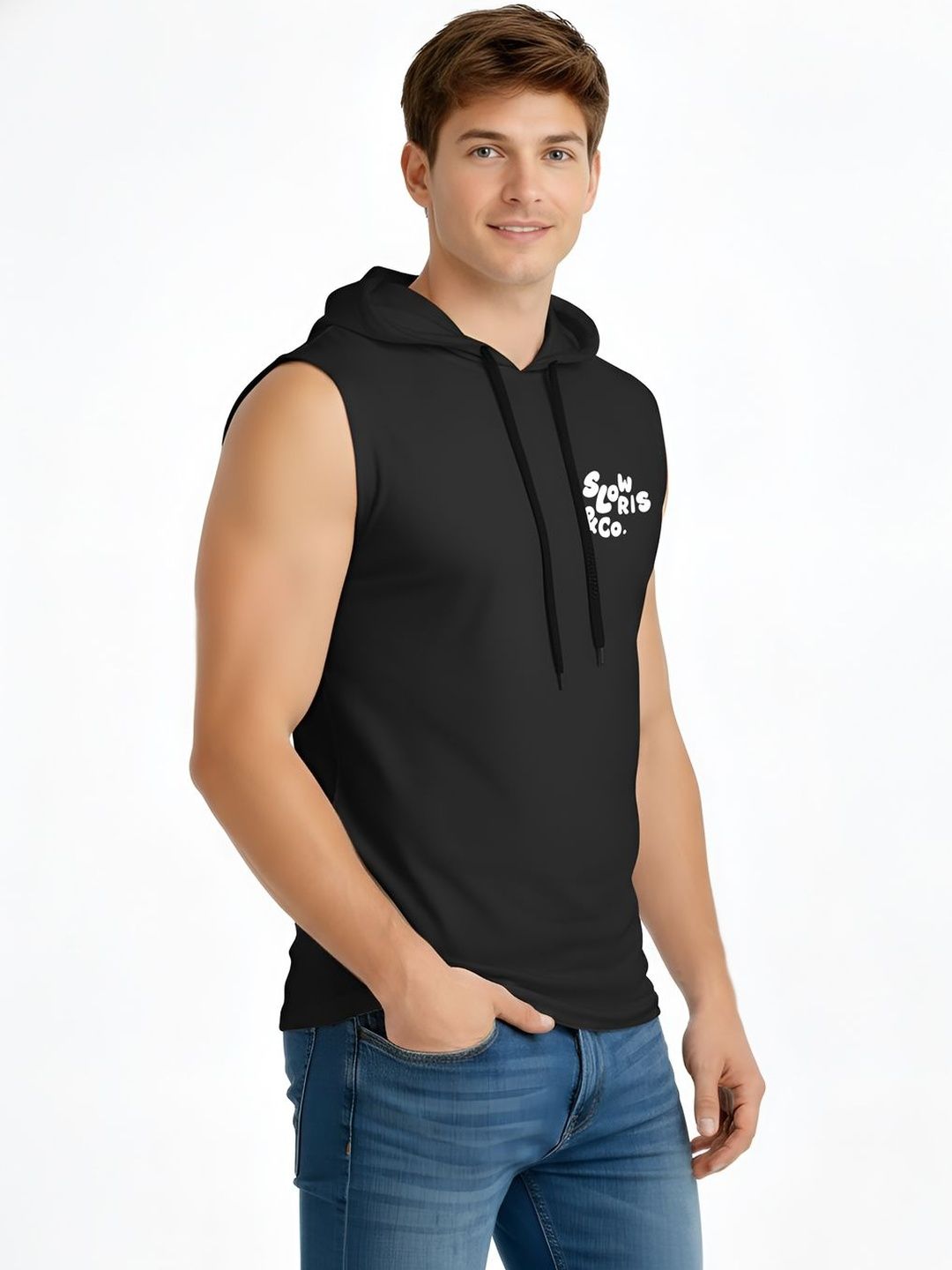 TEEFOX Men Printed Hooded T-shirt