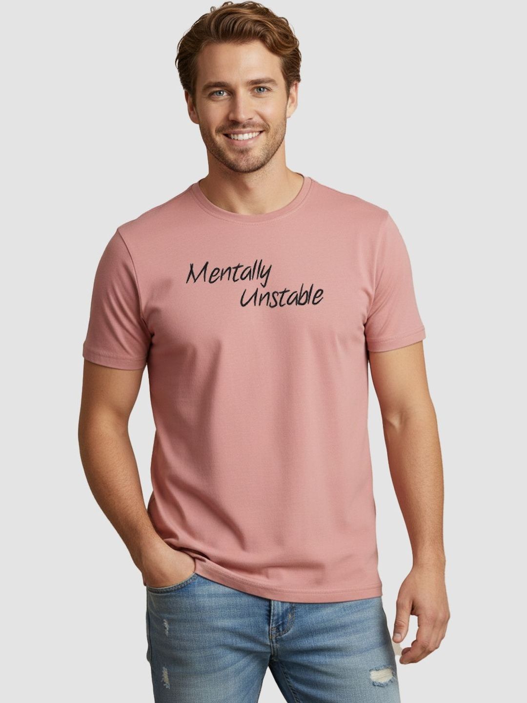 Greylongg Men Typography Printed T-shirt