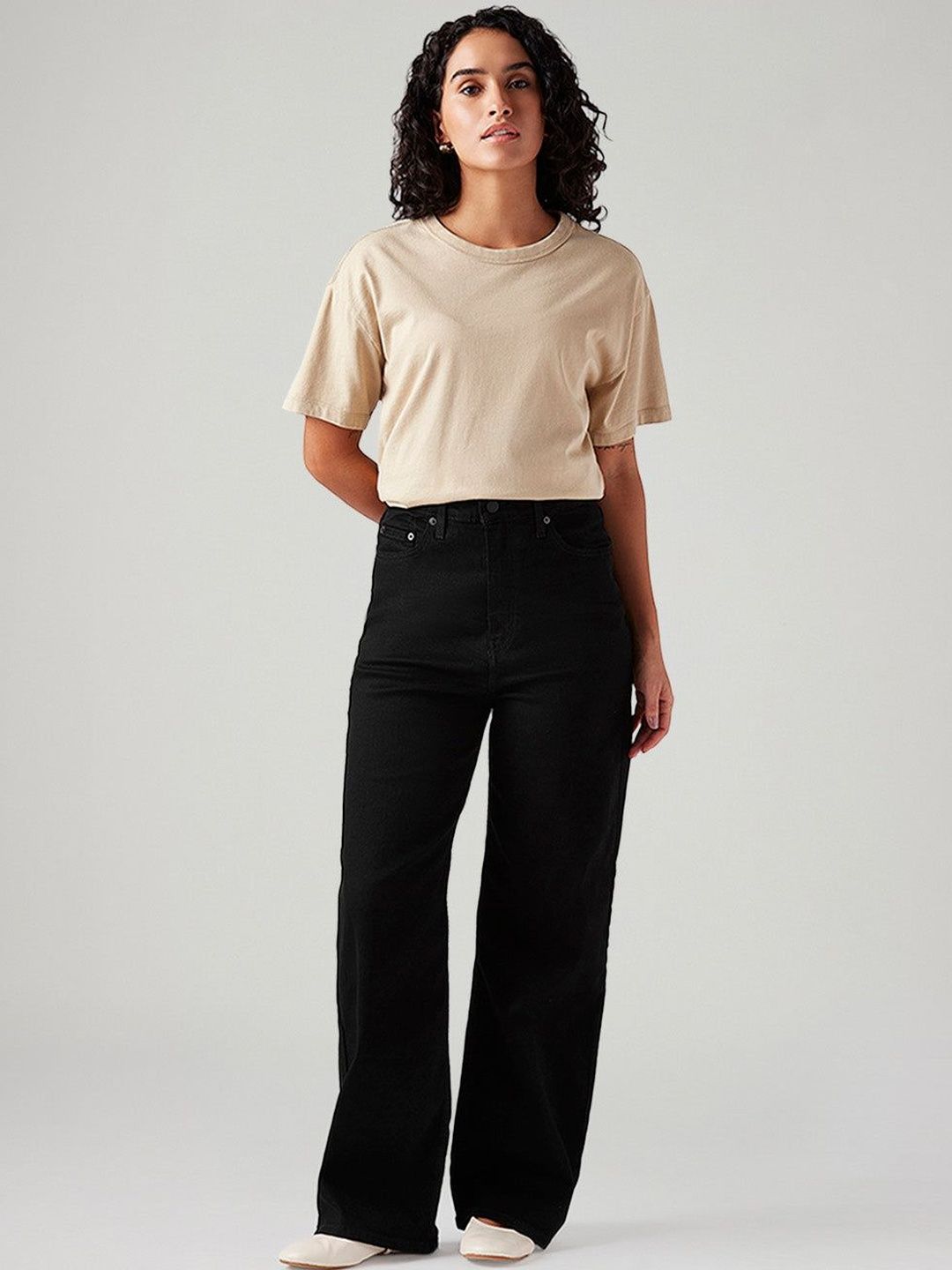Black Loose Fit High Rise Jeans