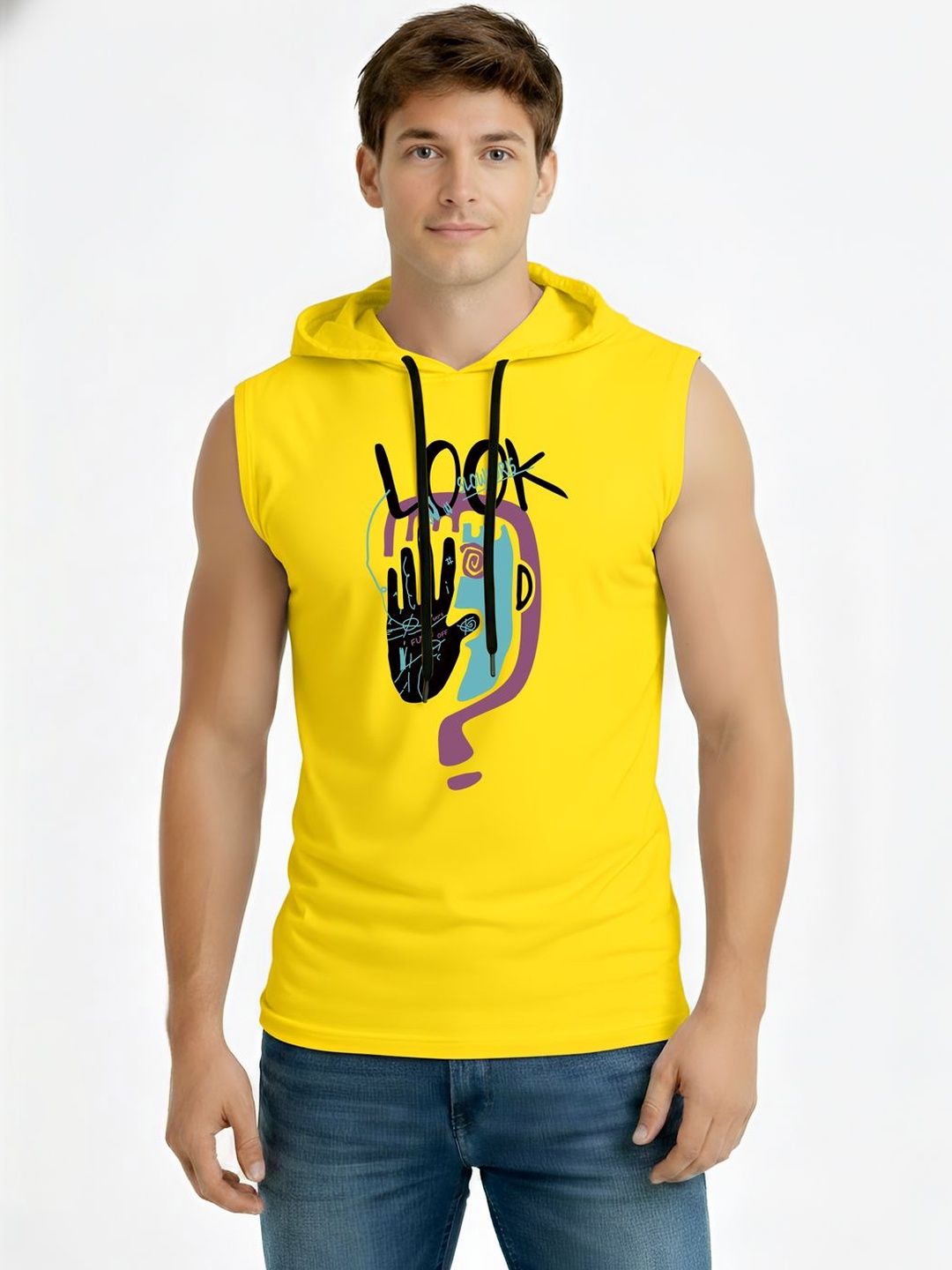 TEEFOX Men Printed Hooded T-shirt