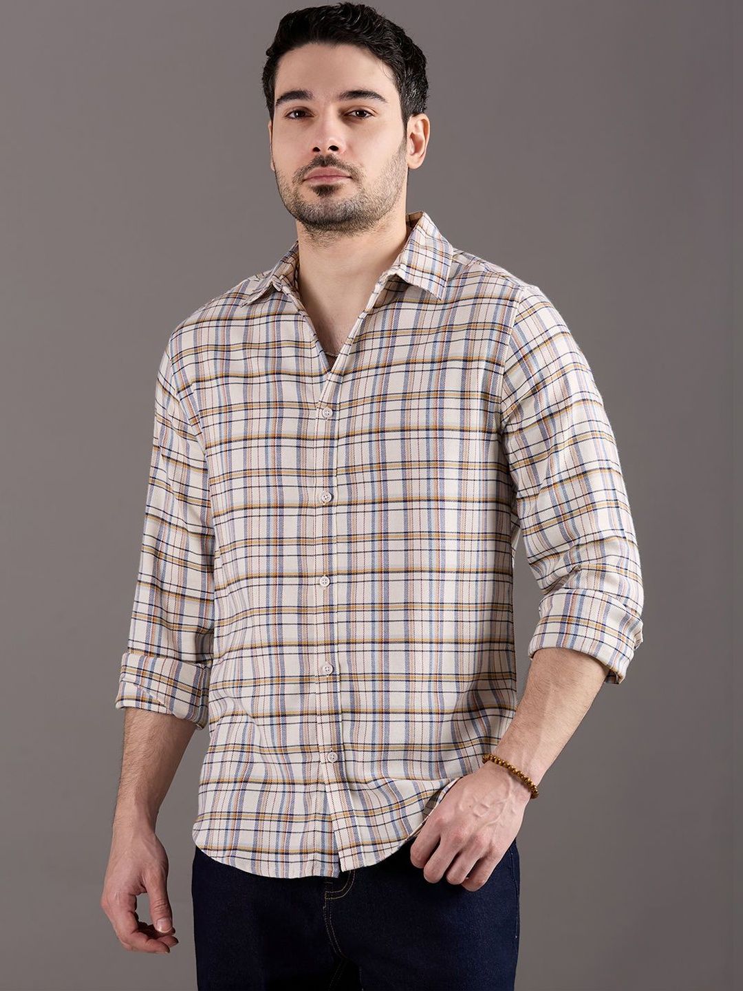 Mast & Harbour Mens Checks Regular Fit Casual Shirt