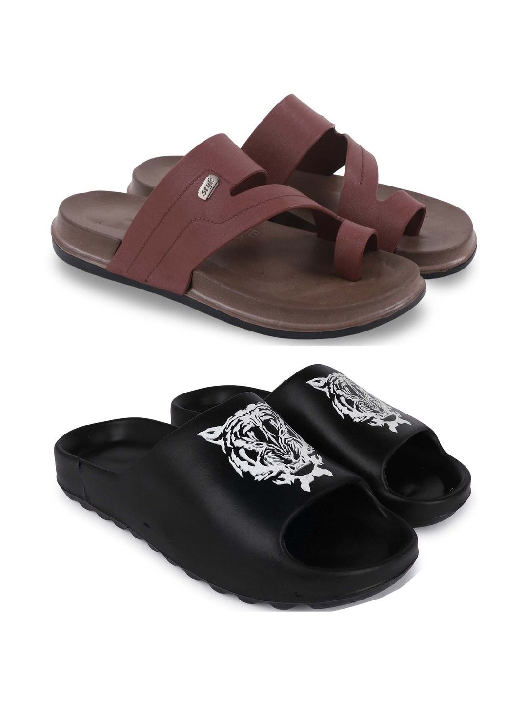 Pampy Angel Men Set Of 2 Printed Thong Flip-Flops