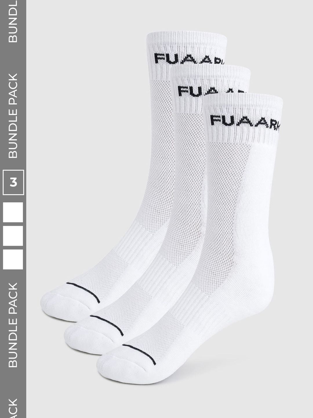 FUAARK Men Pack of 3 Cotton Blend Patterned Calf Length Socks