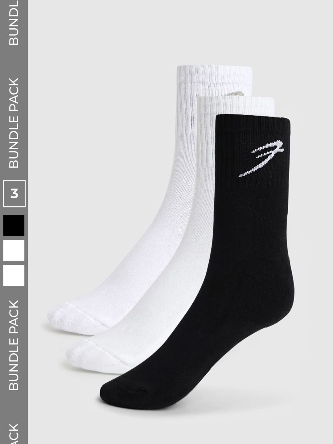 FUAARK Men Pack of 3 Cotton Blend Patterned Calf Length Socks