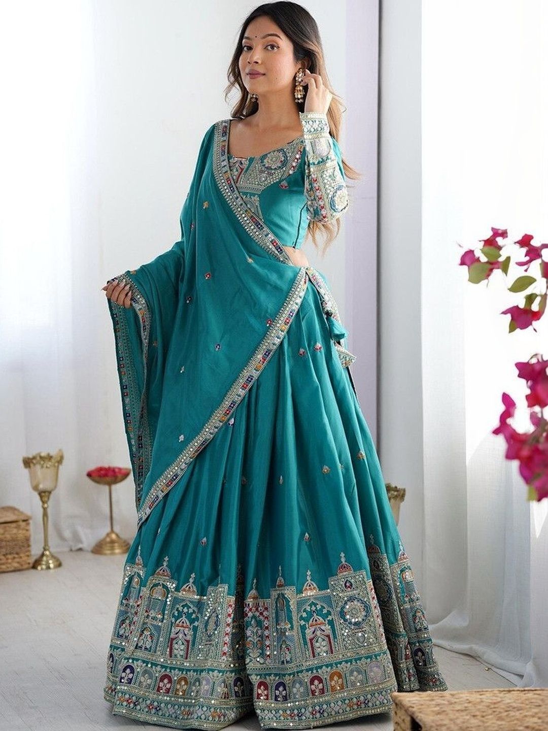 BAESD Embellished Sequinned Ready to Wear Lehenga & Blouse With Dupatta