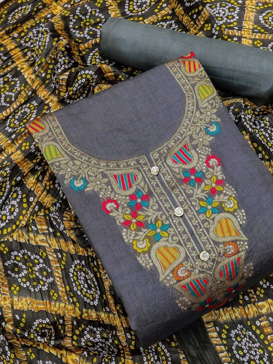 Dhaaga Ghar Embroidered Unstitched Dress Material