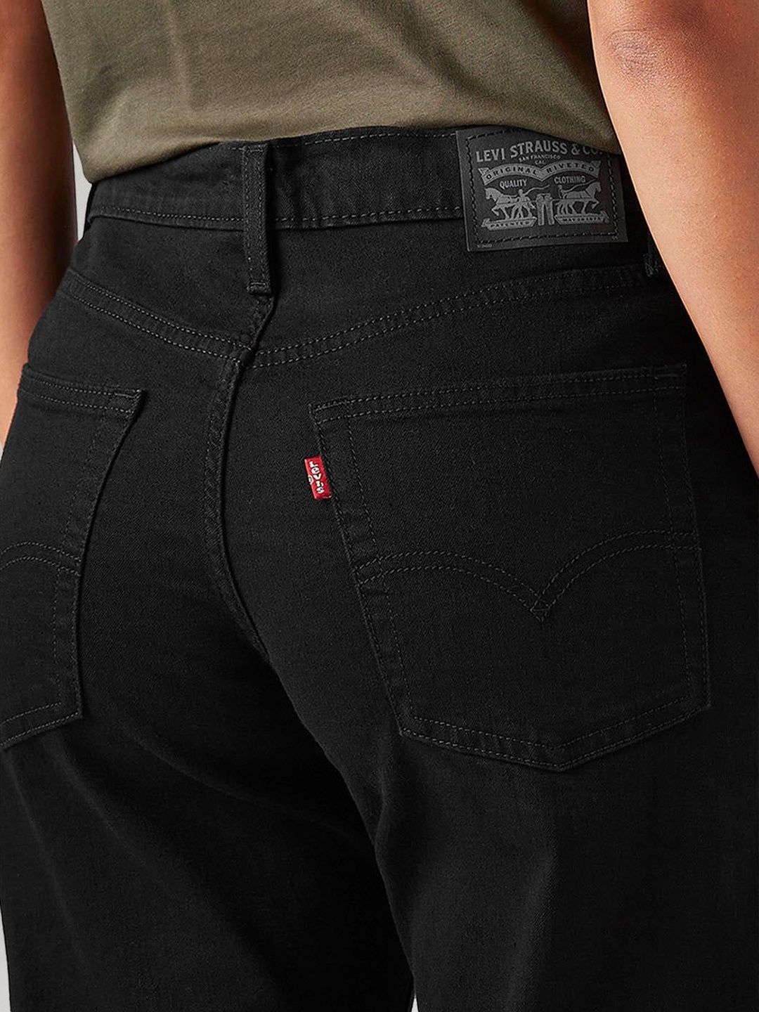 Black Loose Bootcut Fit Mid Rise Jeans