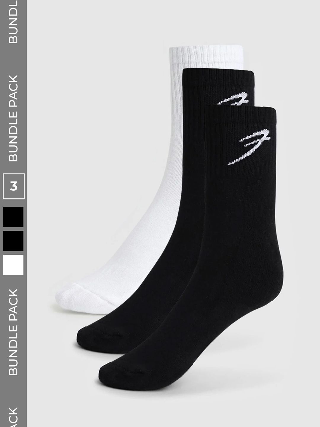 FUAARK Men Pack of 3 Cotton Blend Calf Length Socks
