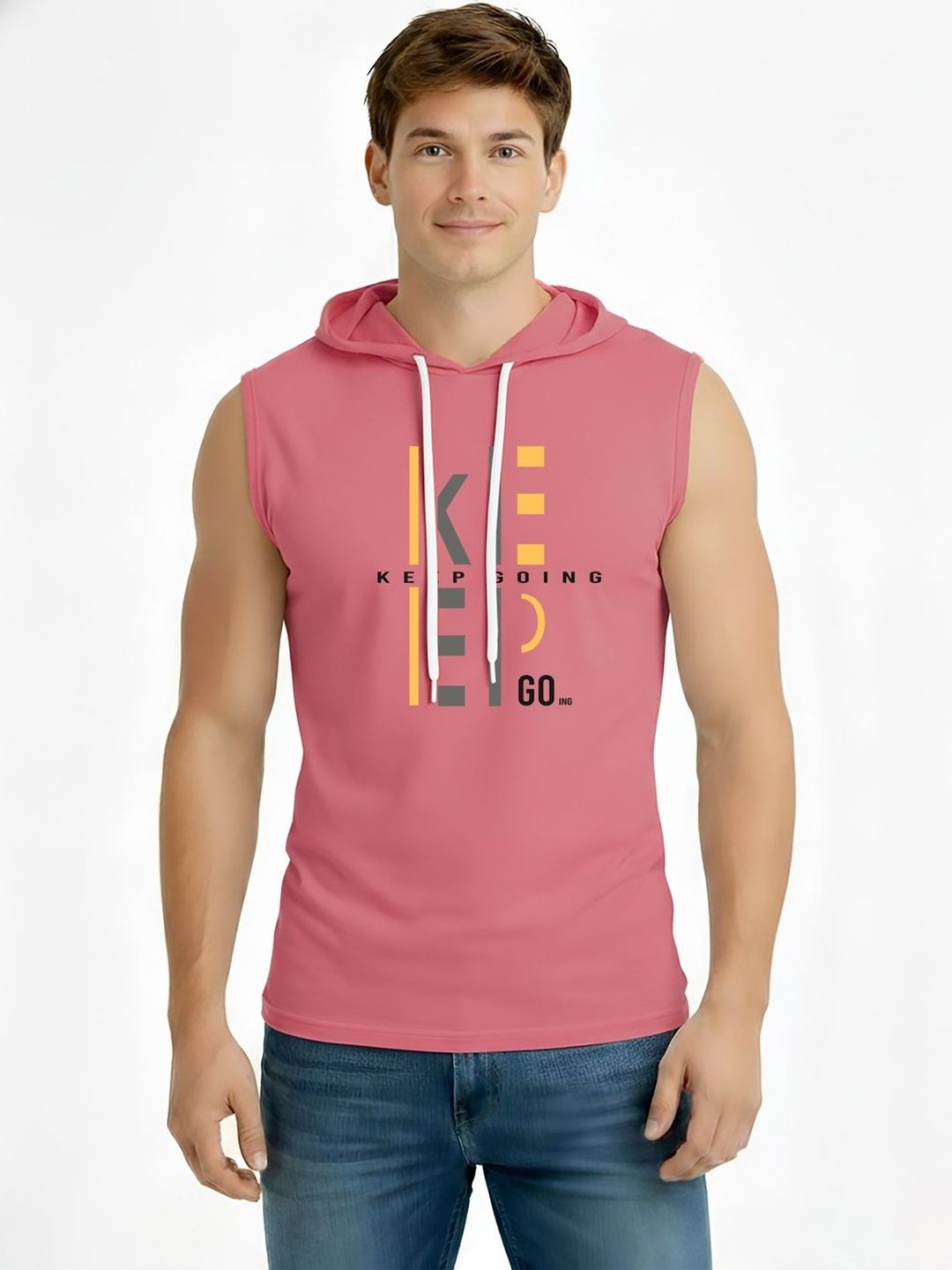 CRYPTIC Men Typography Printed Hooded T-shirt
