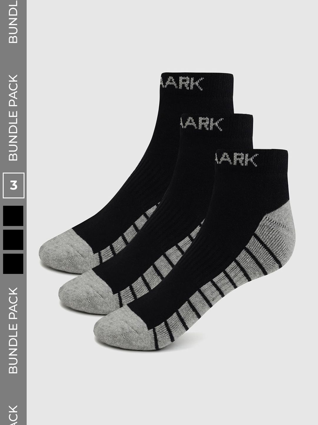 FUAARK Men Pack of 3 Cotton Blend Colourblocked Ankle Length Socks