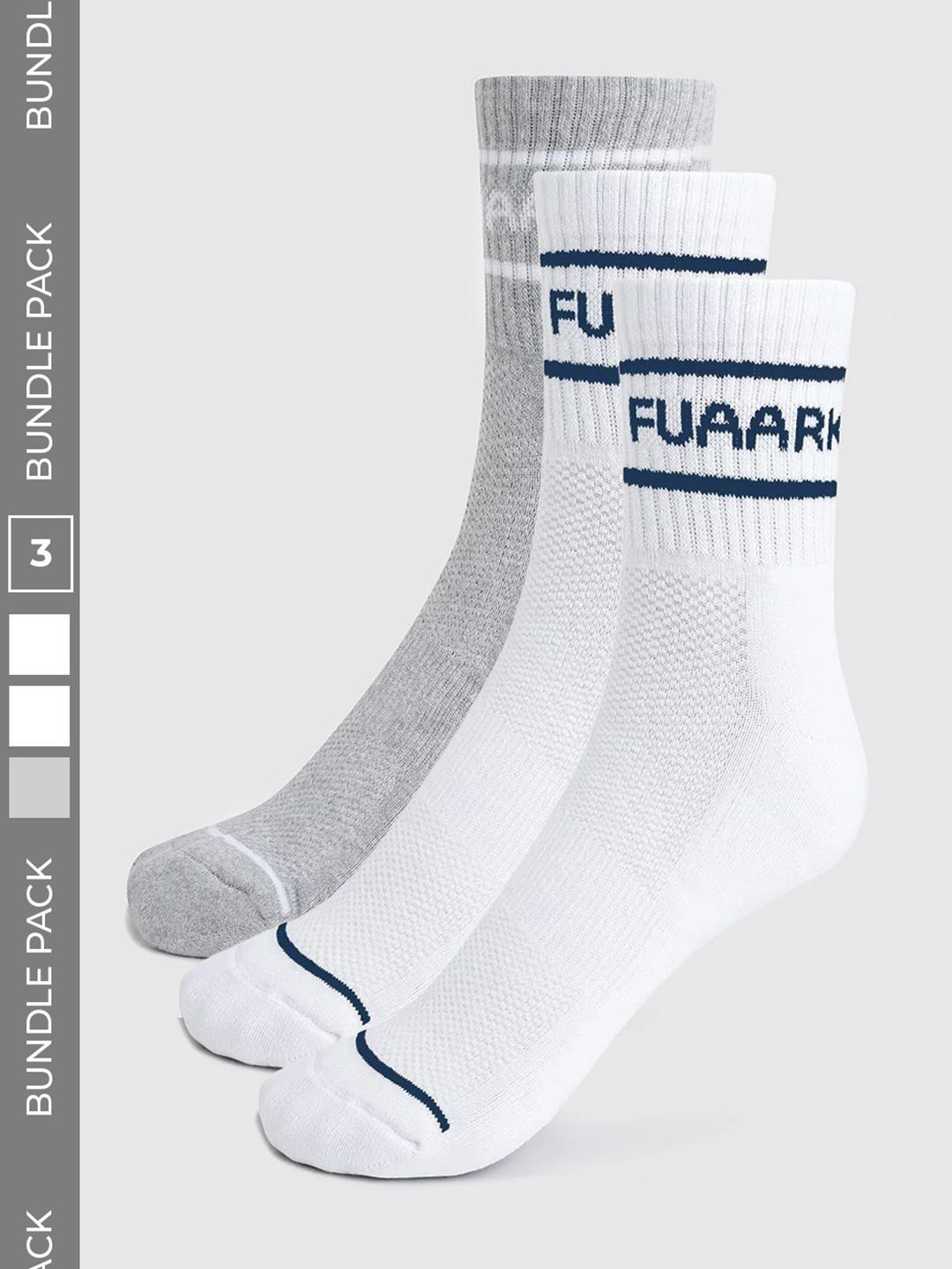 FUAARK Men Pack of 3 Cotton Blend Above Ankle Socks