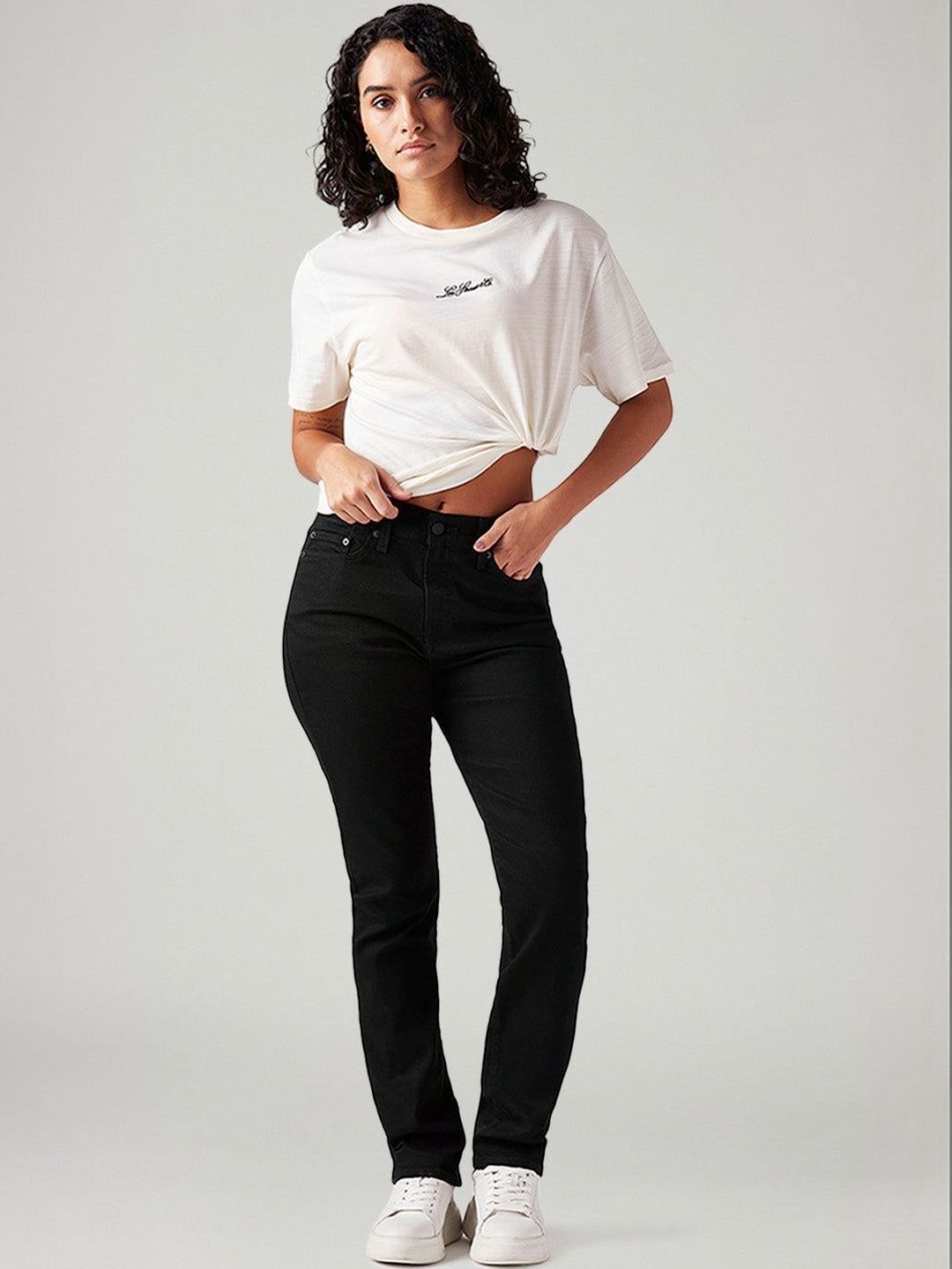 Black Wedgie Slim Fit Mid Rise Jeans