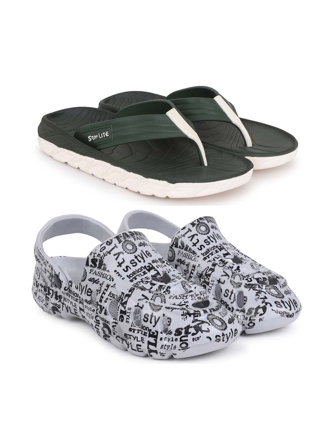 Pampy Angel Men Set Of 2 Printed Clogs