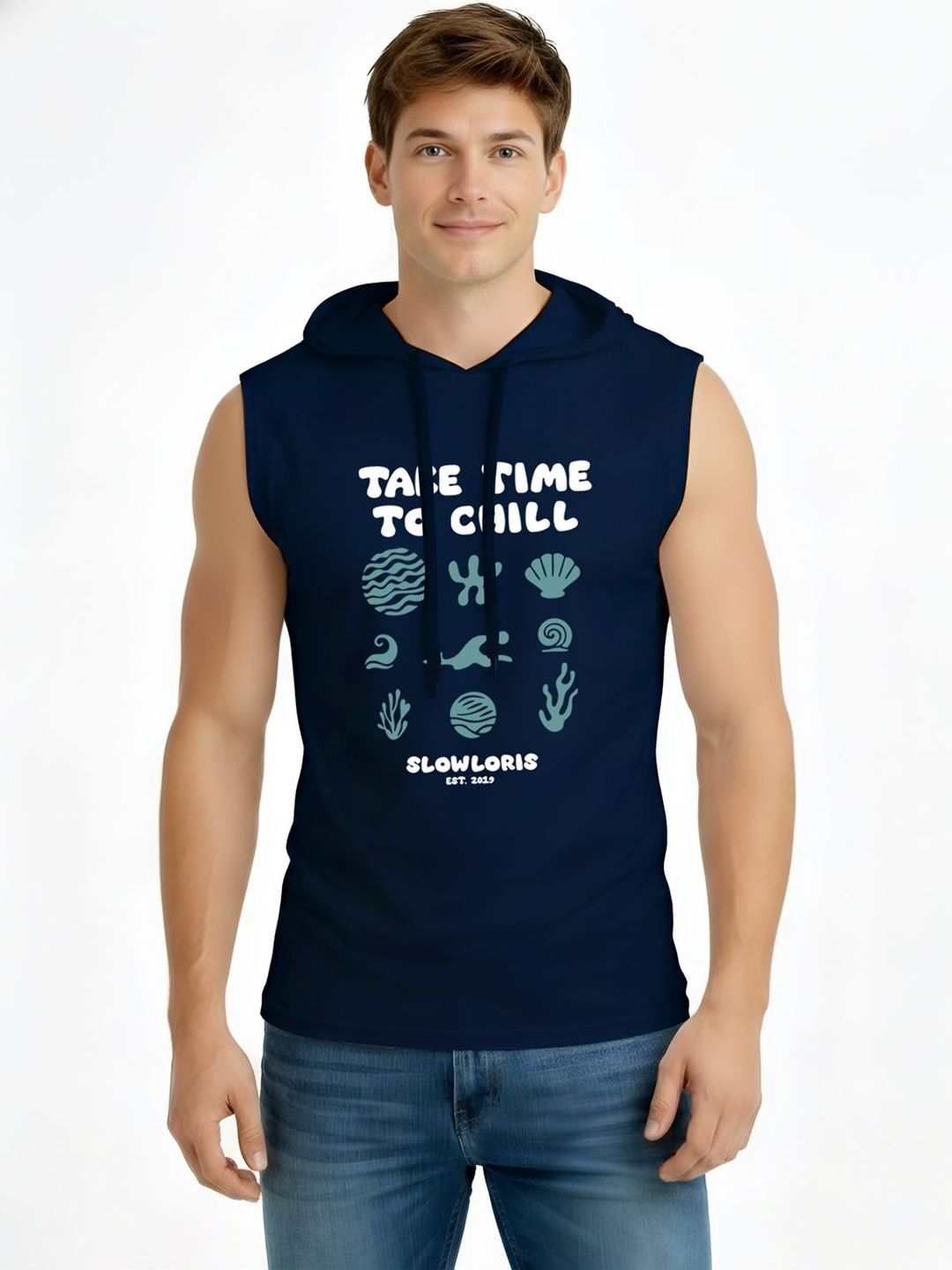 TEEFOX Men Printed Hooded T-shirt