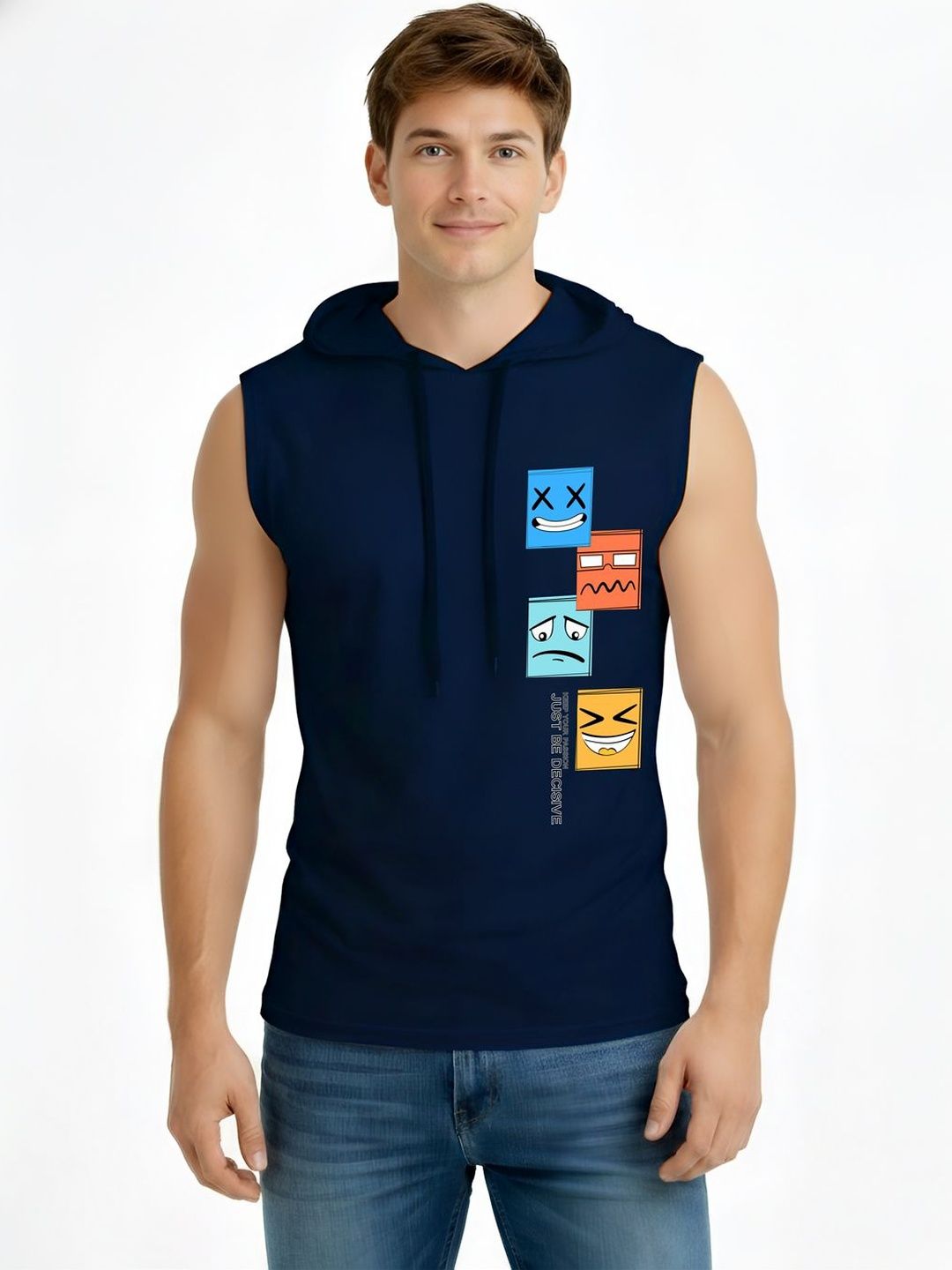 TEEFOX Men Printed Hooded T-shirt