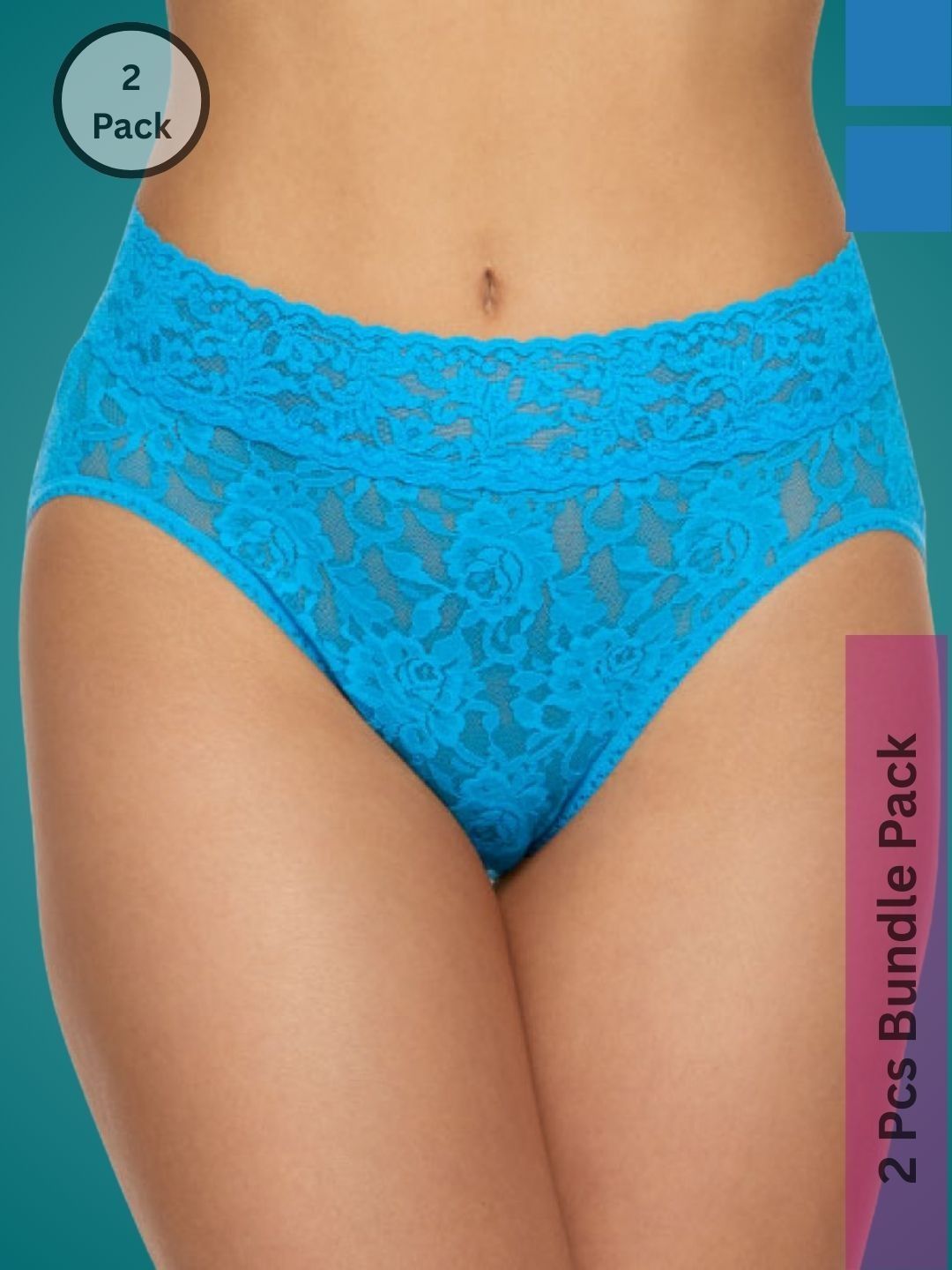 Ribald The Neech Women Pack of 2 Printed Lace Basic Briefs