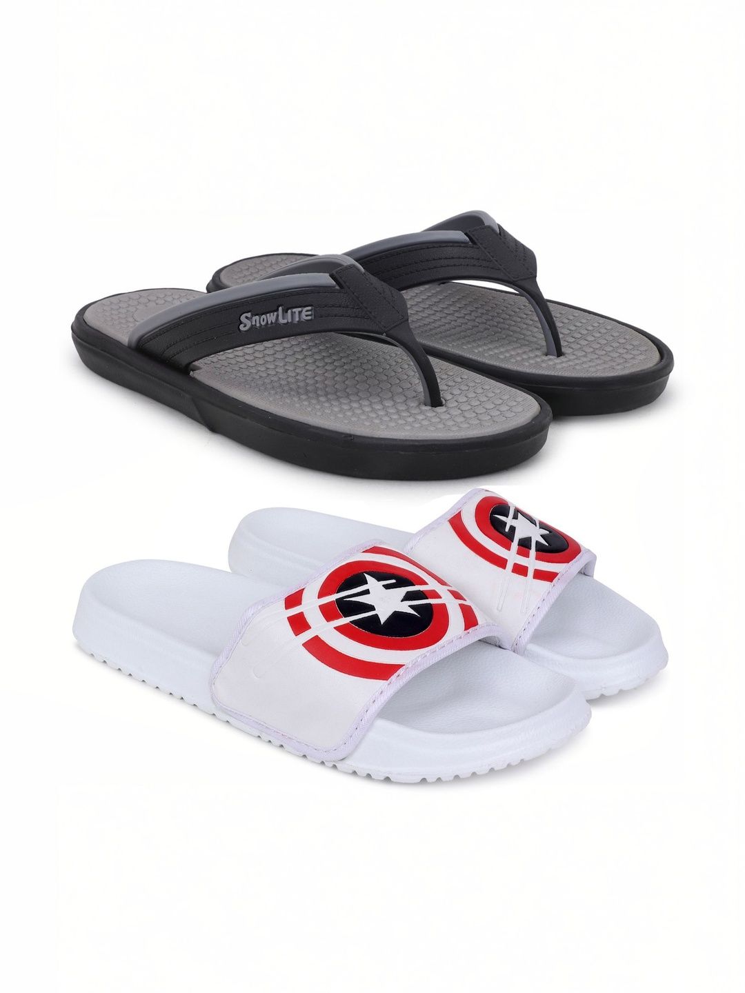 KAPYANSH Men Set Of 2 Printed Thong Flip-Flops
