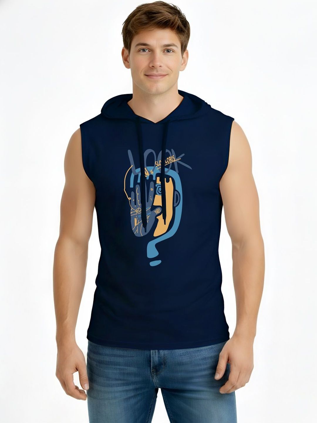 TEEFOX Men Printed Hooded T-shirt