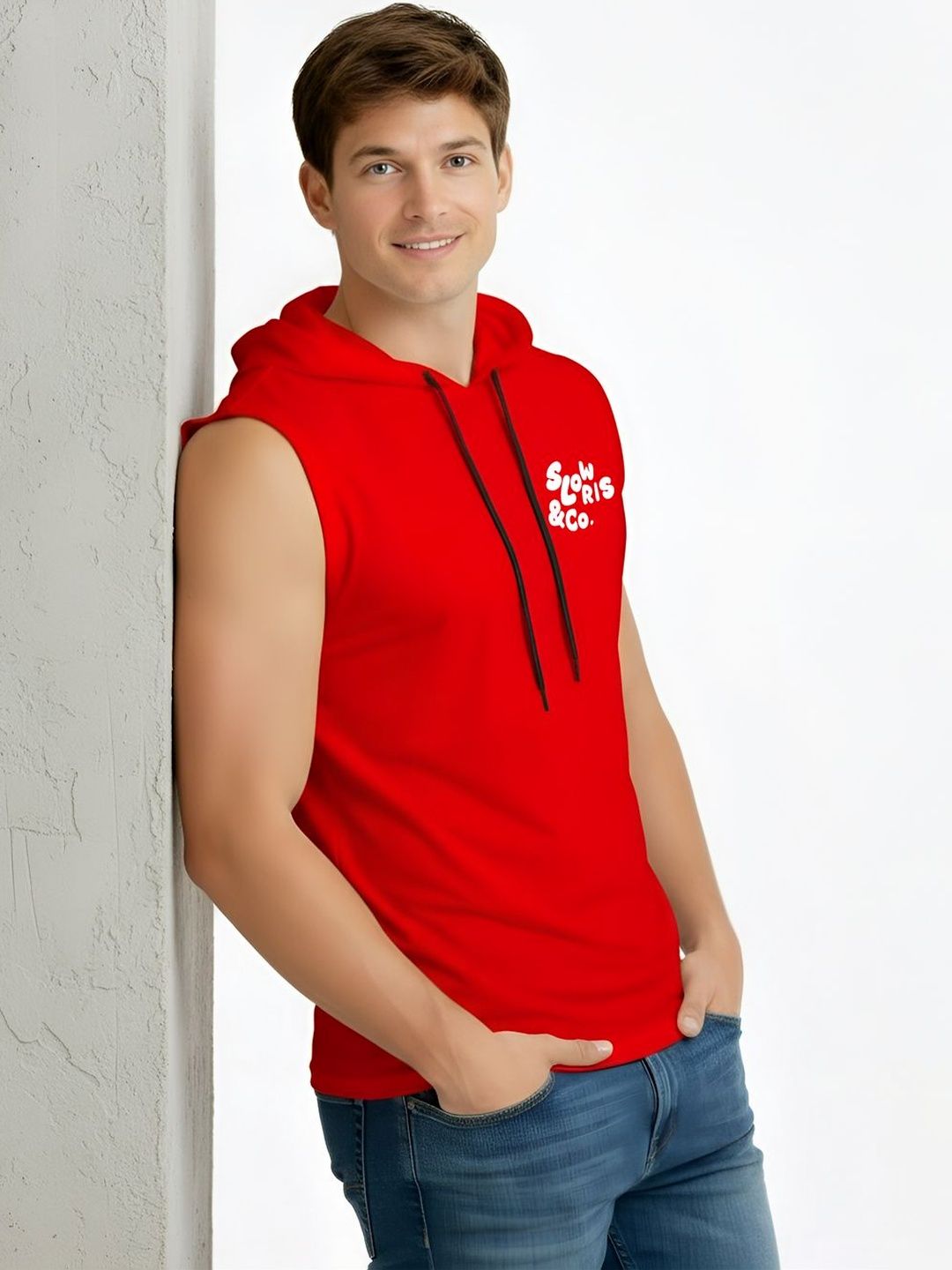 TEEFOX Men Printed Hooded T-shirt