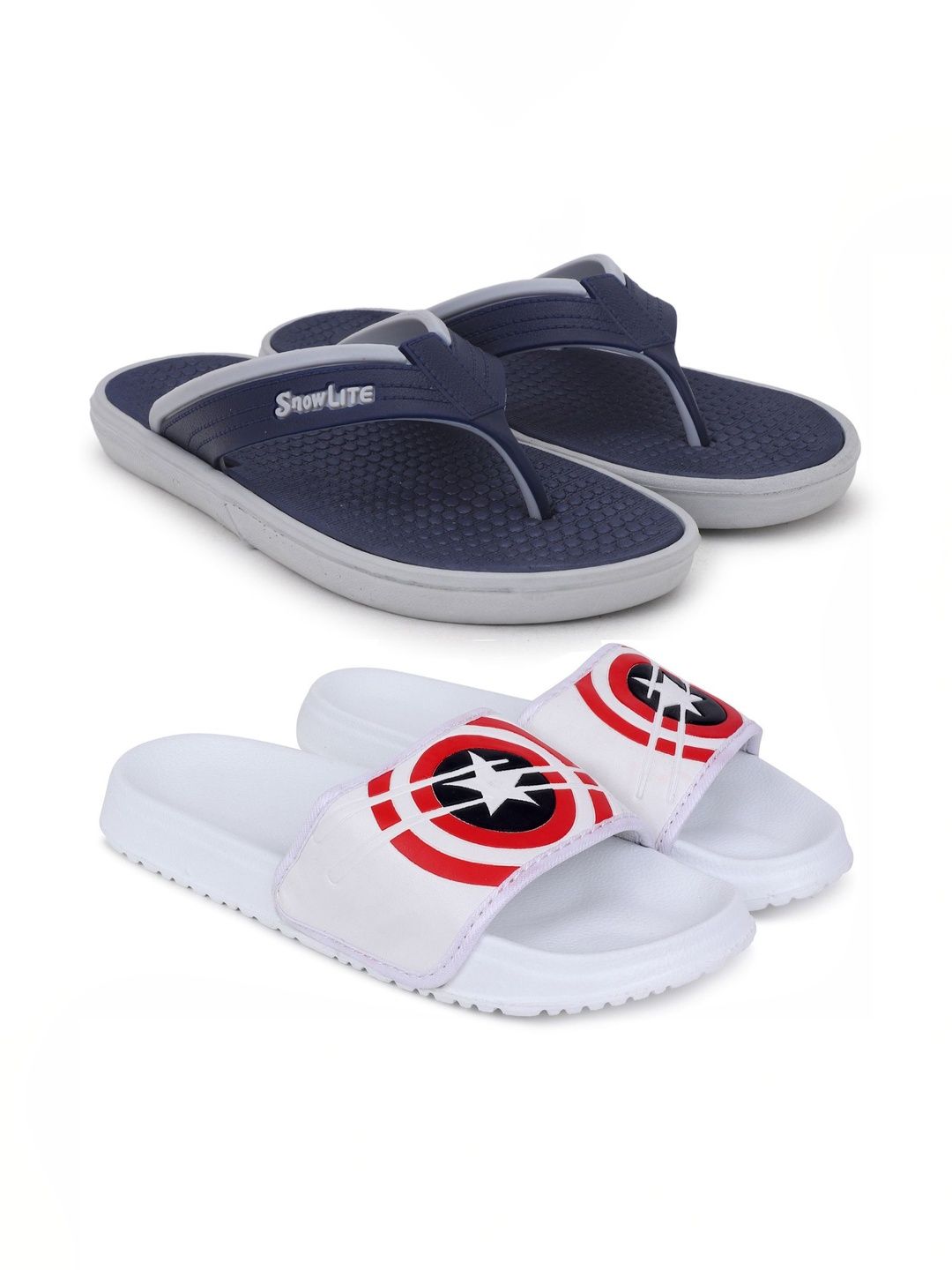 KAPYANSH Men Set Of 2 Printed Sliders