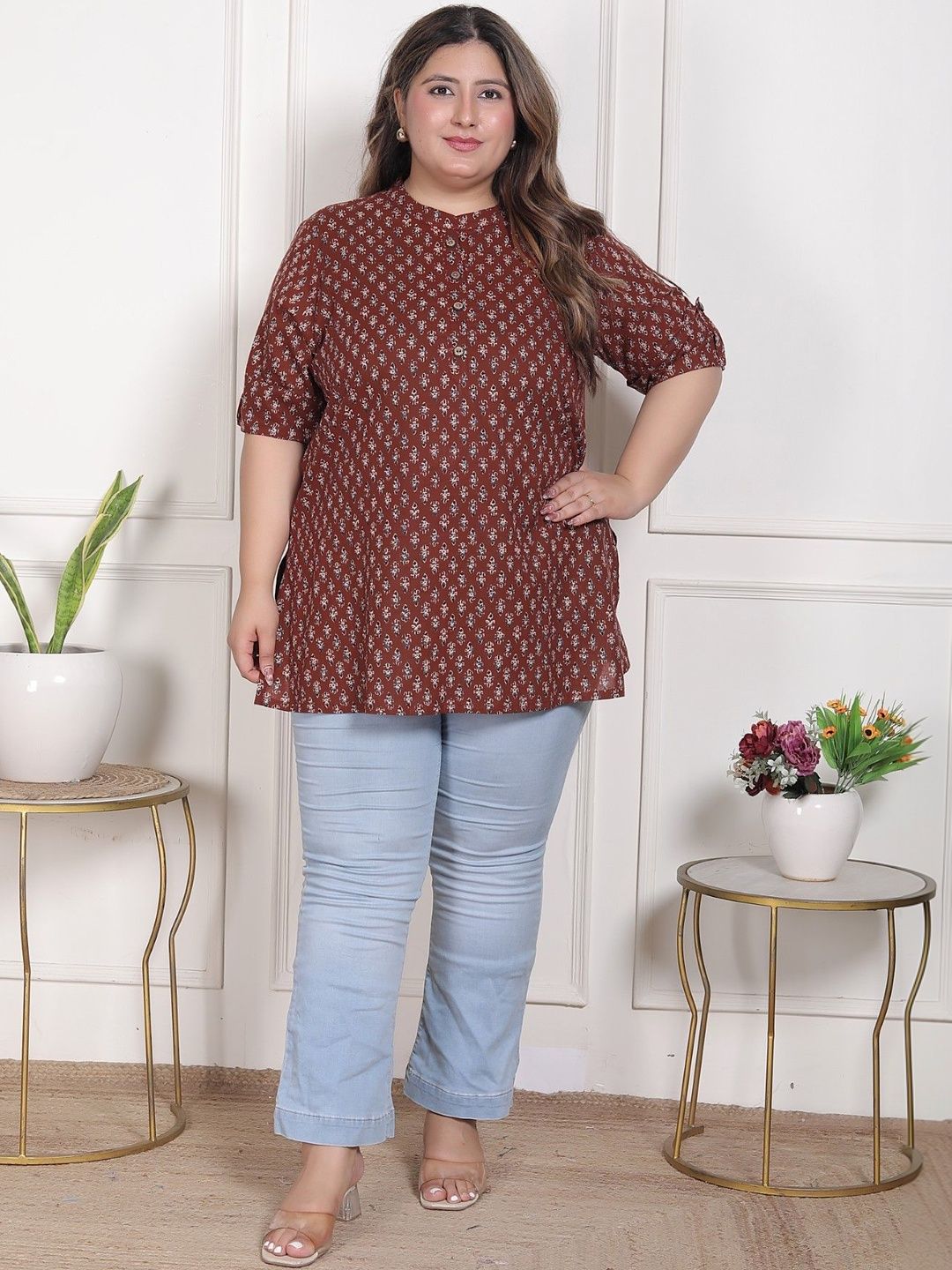 Sztori Ethnic Motifs Printed Pure Cotton Blend Kurti