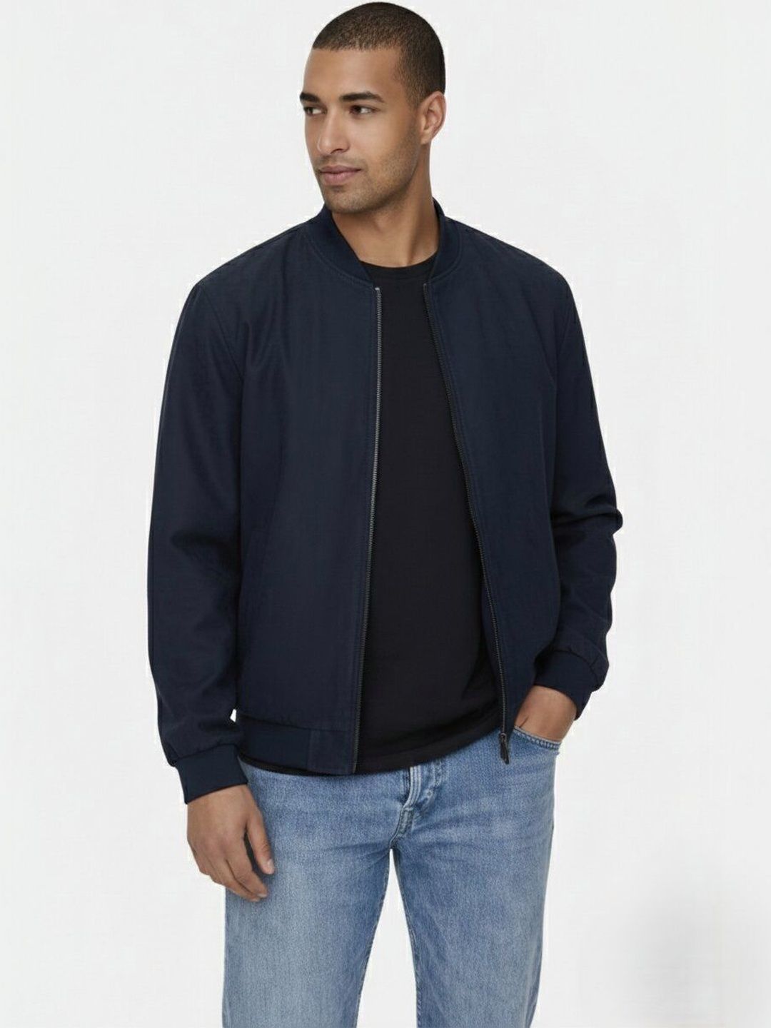 Besick Men Lightweight Bomber Jacket