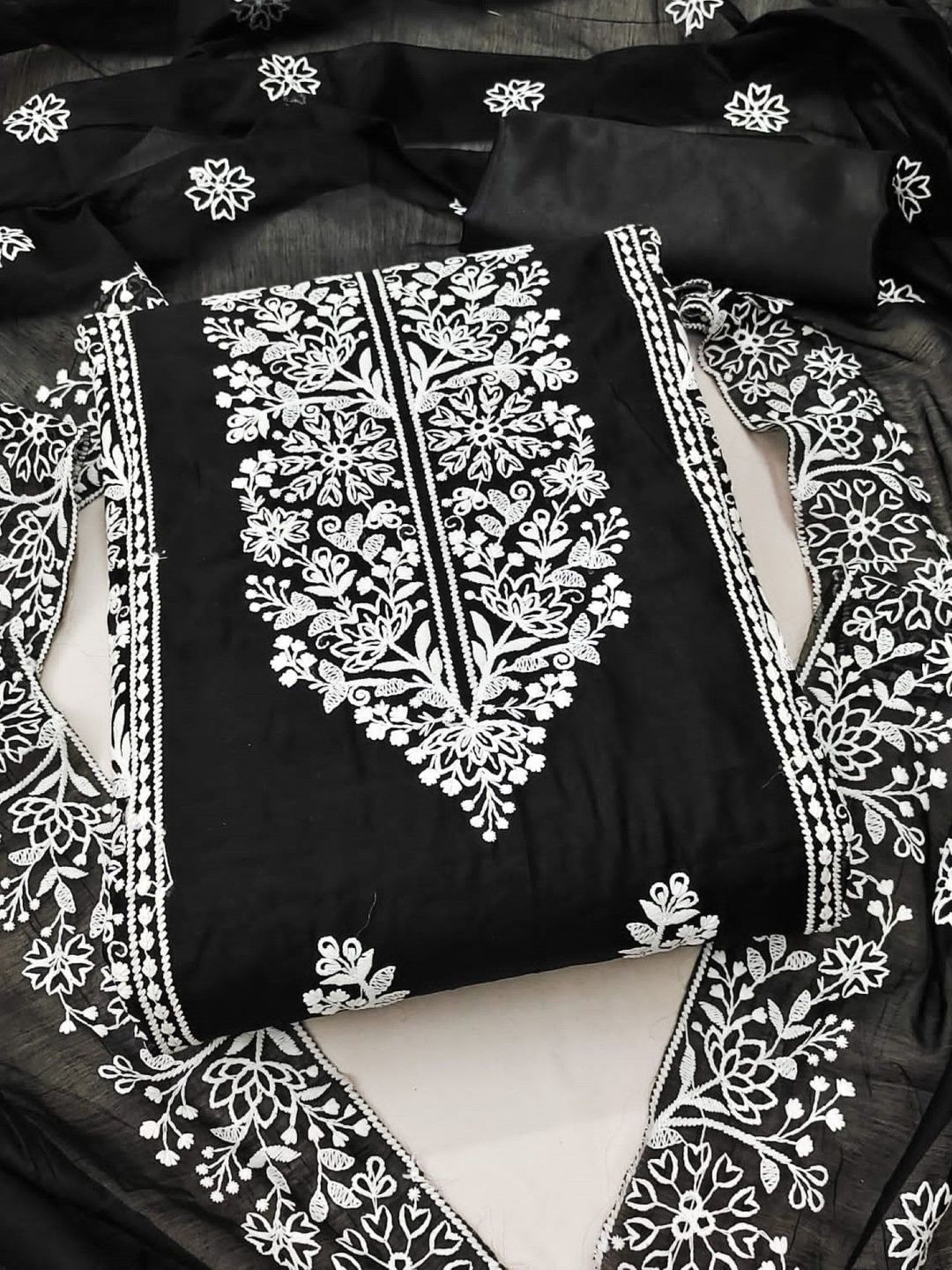 Dhaaga Ghar Embroidered Pure Cotton Unstitched Dress Material