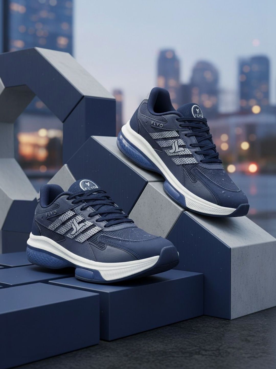 FLYO Men Mesh Running Non-Marking Shoes
