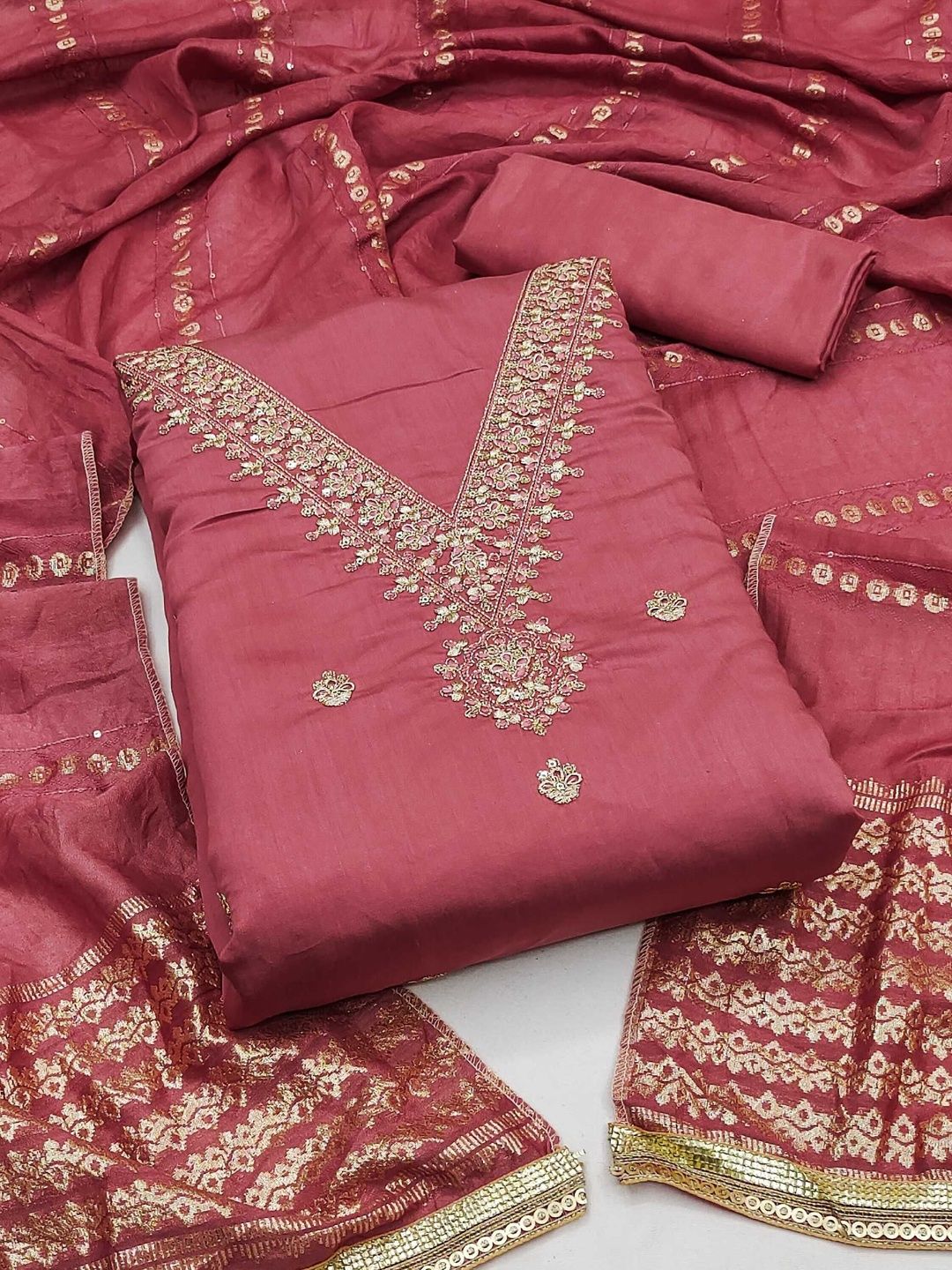 Dhaaga Ghar Embroidered Unstitched Dress Material