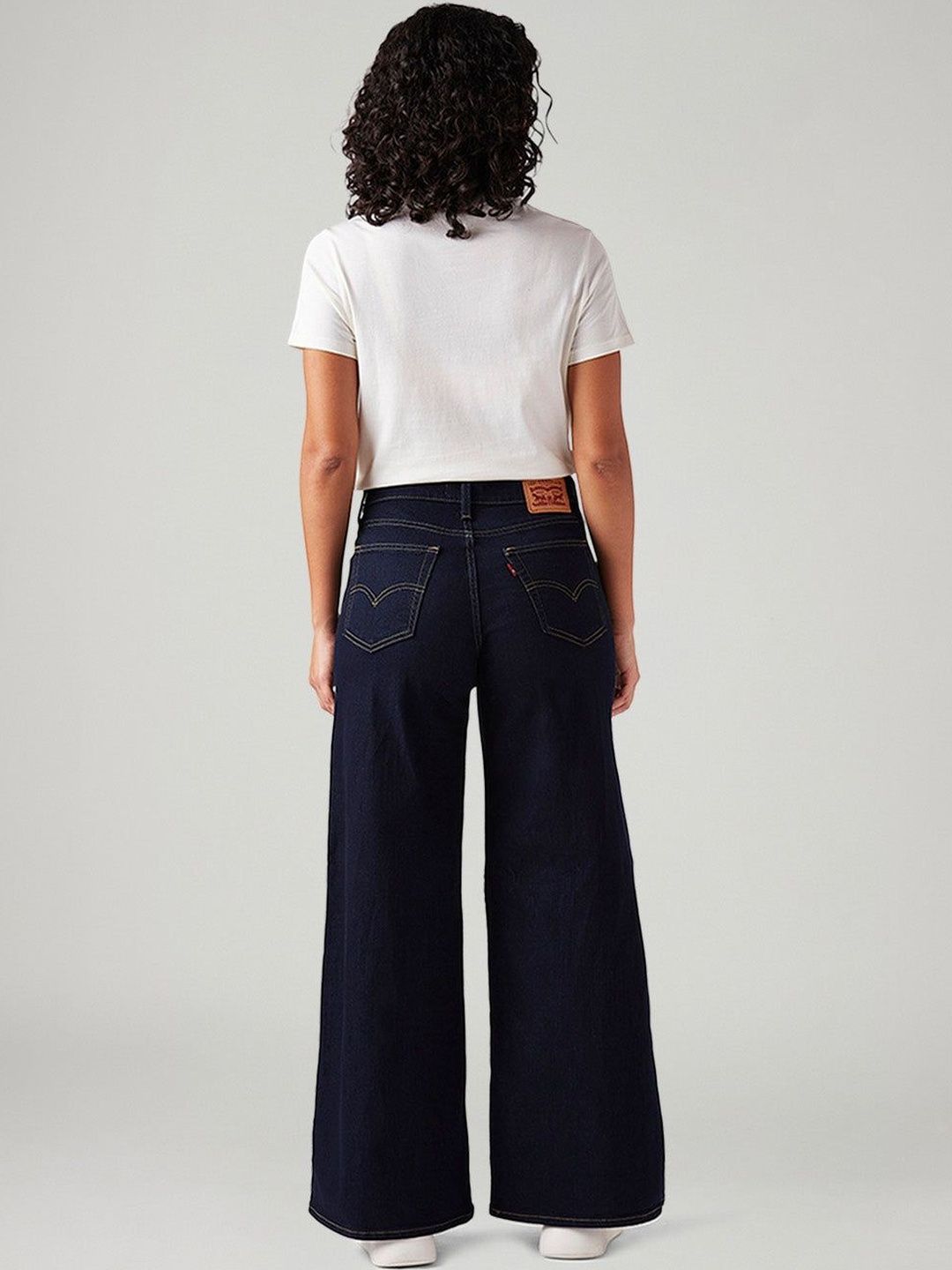 728 Dark-Blue Wide Leg Fit High Rise Jeans