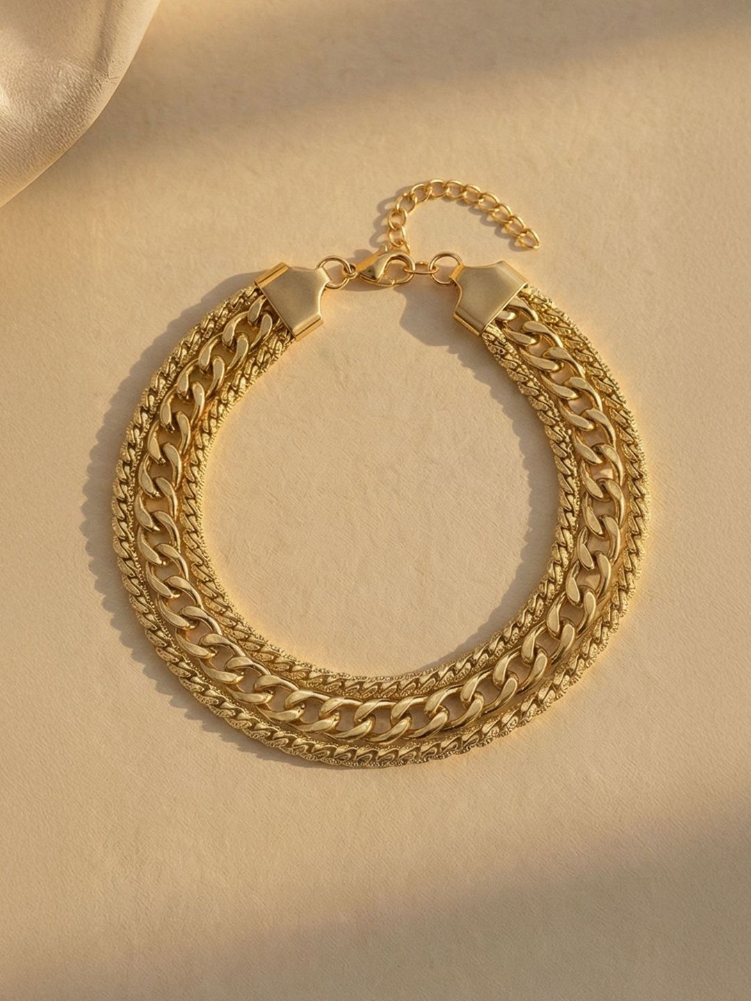 Women Bracelet PALMONAS Women Gold-Plated Link Bracelet