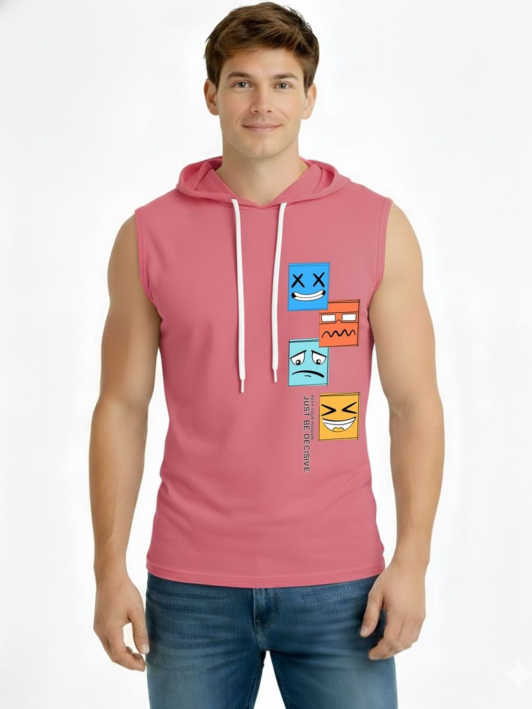 TEEFOX Men Printed Hooded T-shirt