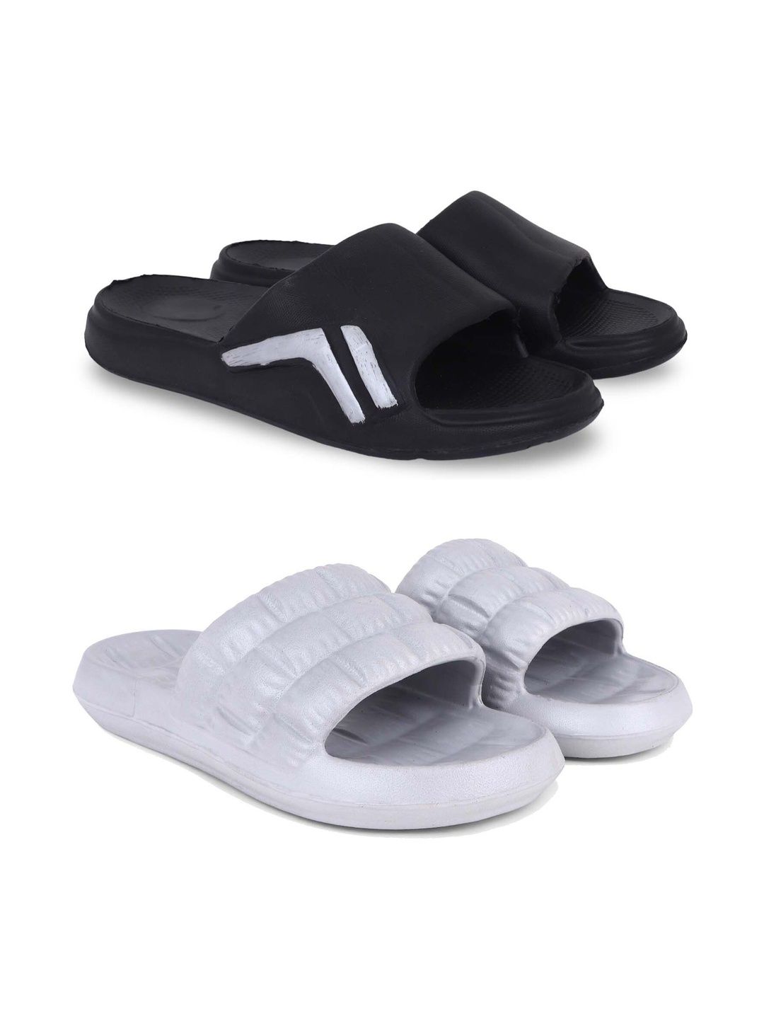 KAPYANSH Men Striped Sliders