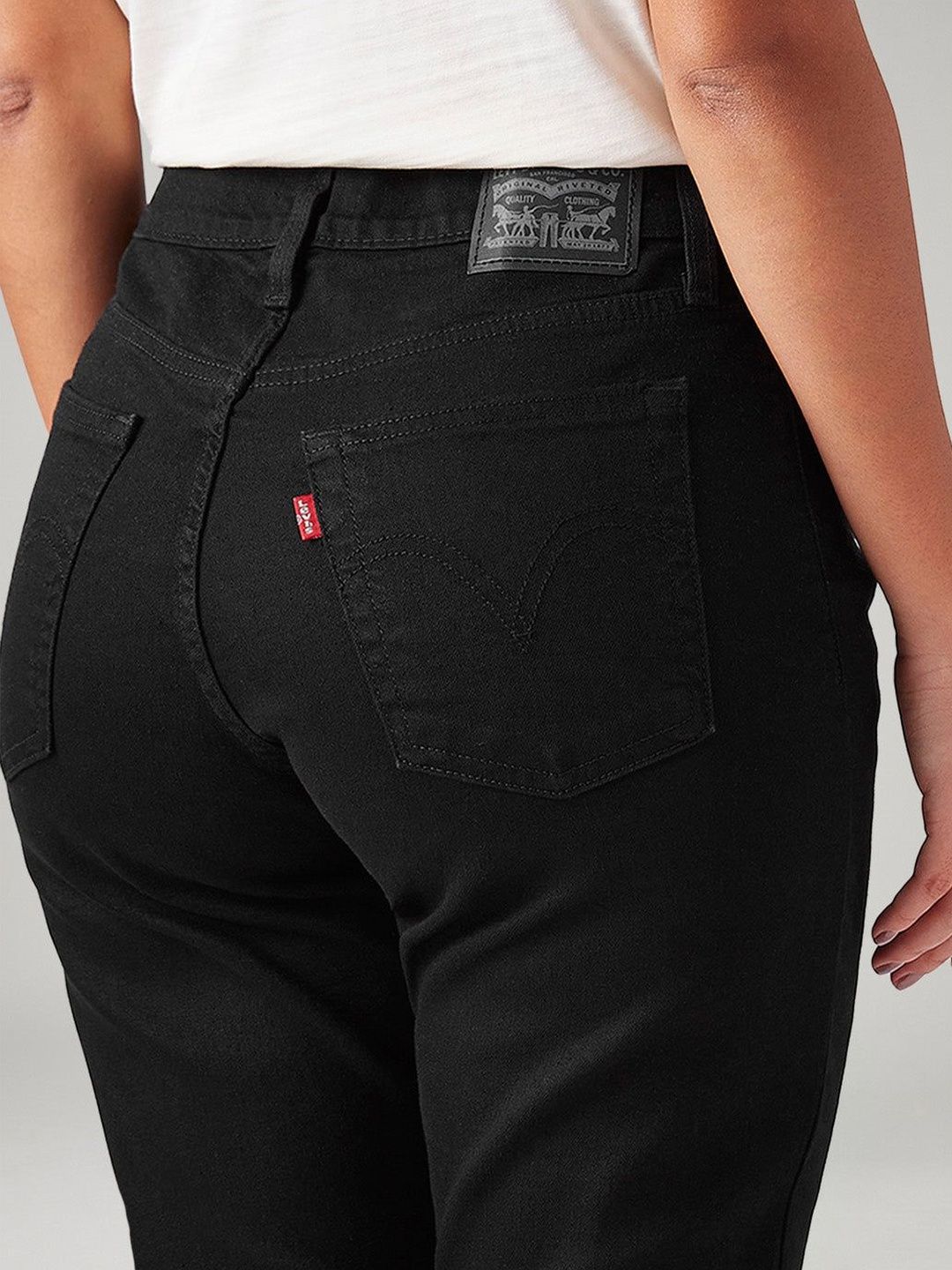 Black Wedgie Slim Fit Mid Rise Jeans